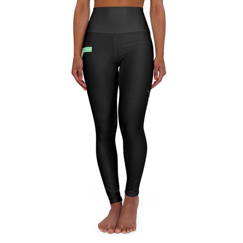Christian High-Waisted Leggings — 'He Is Risen' Jesus on the Cross