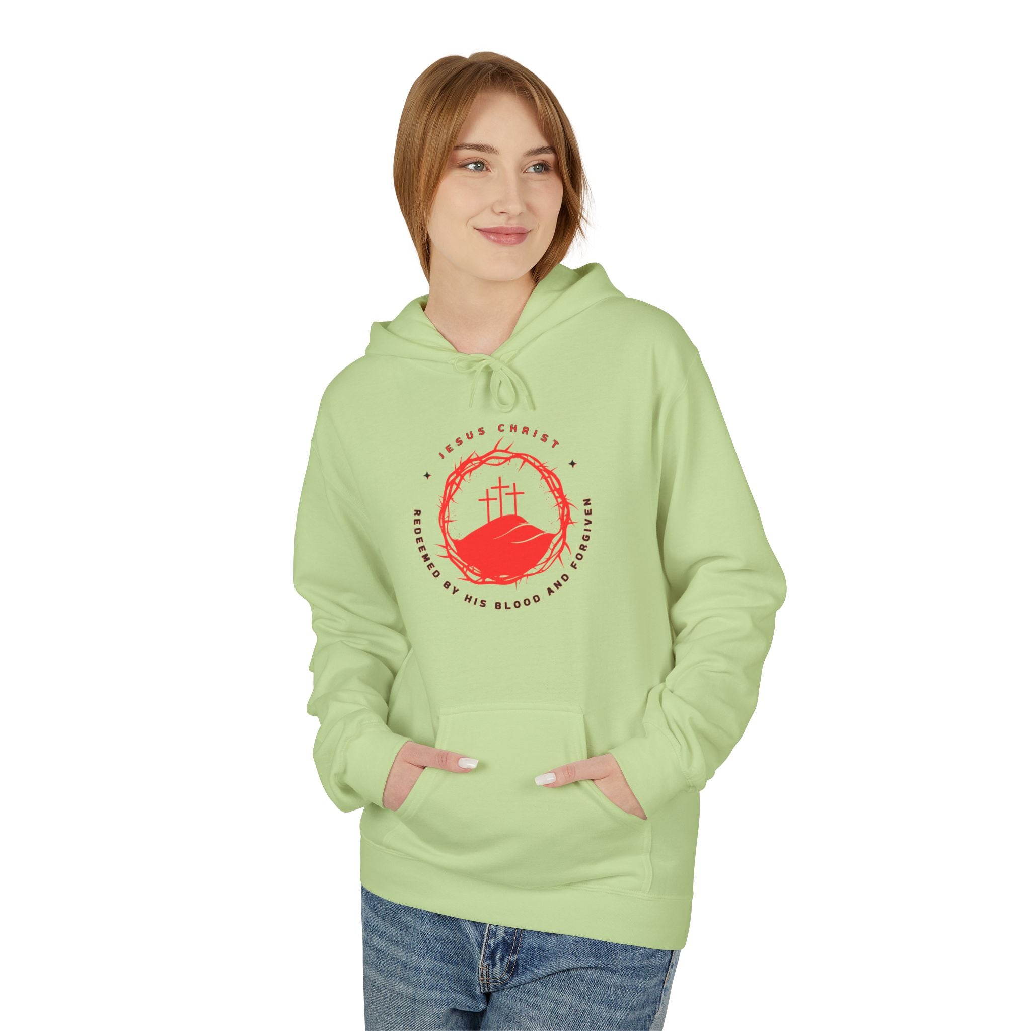 Jesus Christ Crown of Thorns Calvary Hoodie-Redeemed By His Blood and Forgiven