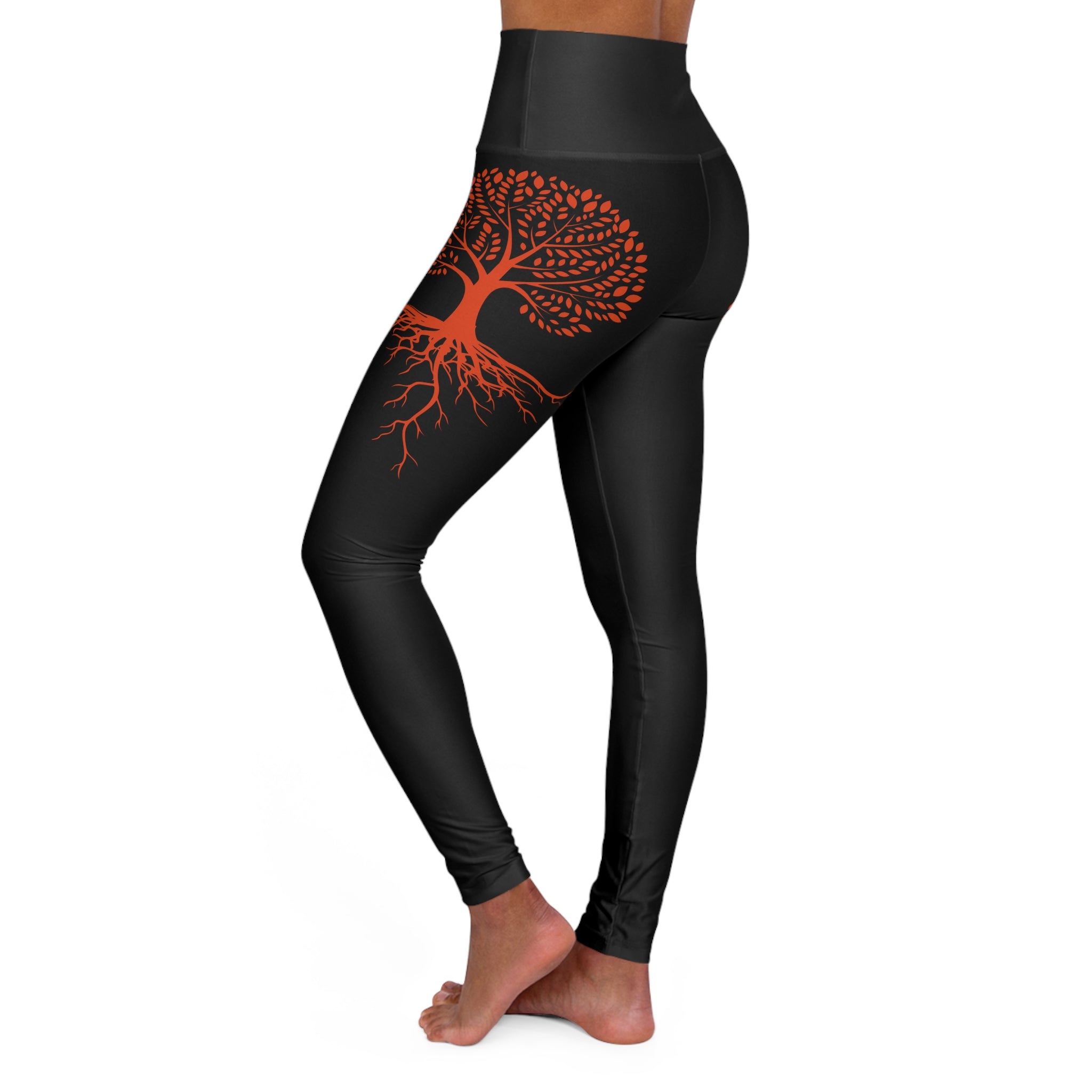 Christian Tree of Life High-Waisted Leggings — "Rooted in Jesus" AOP