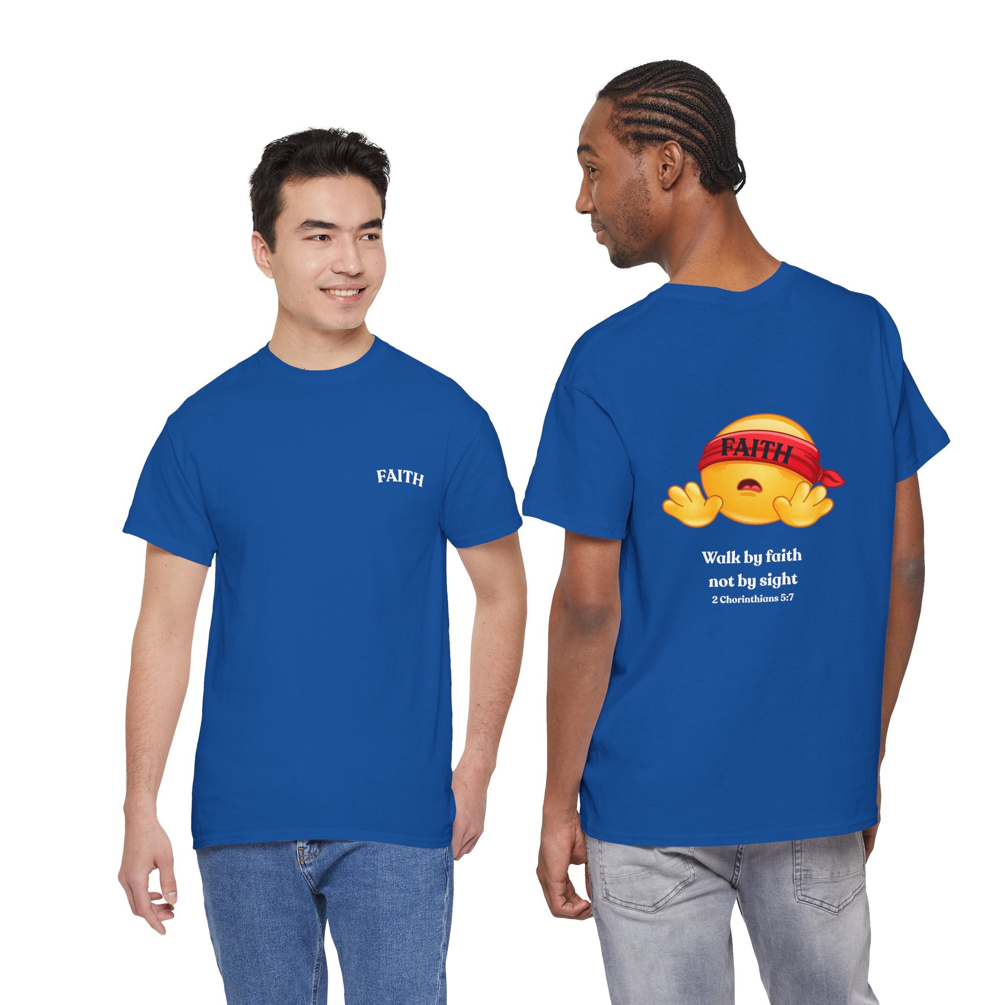 Faith Emoji Tee — “Walk by faith not by sight” Christian Graphic T-Shirt