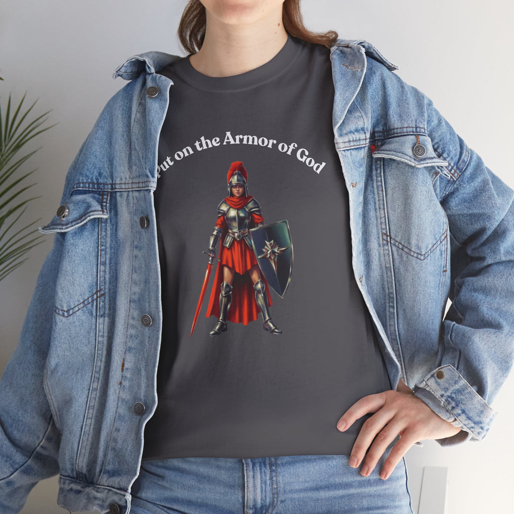 Christian Armor T-Shirt — "Put on the Armor of God" Women's Faith Tee