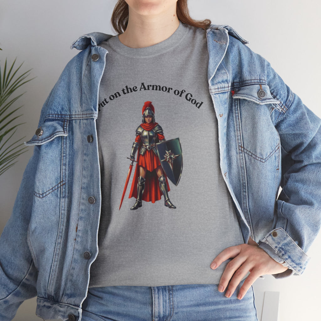 Christian Armor T-Shirt — "Put on the Armor of God" Women's Faith Tee
