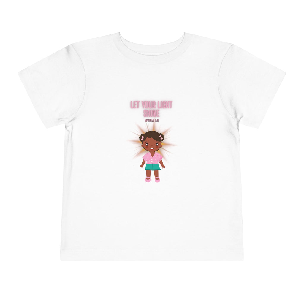 Toddler Tee — "Let Your Light Shine" Cute Girl Graphic