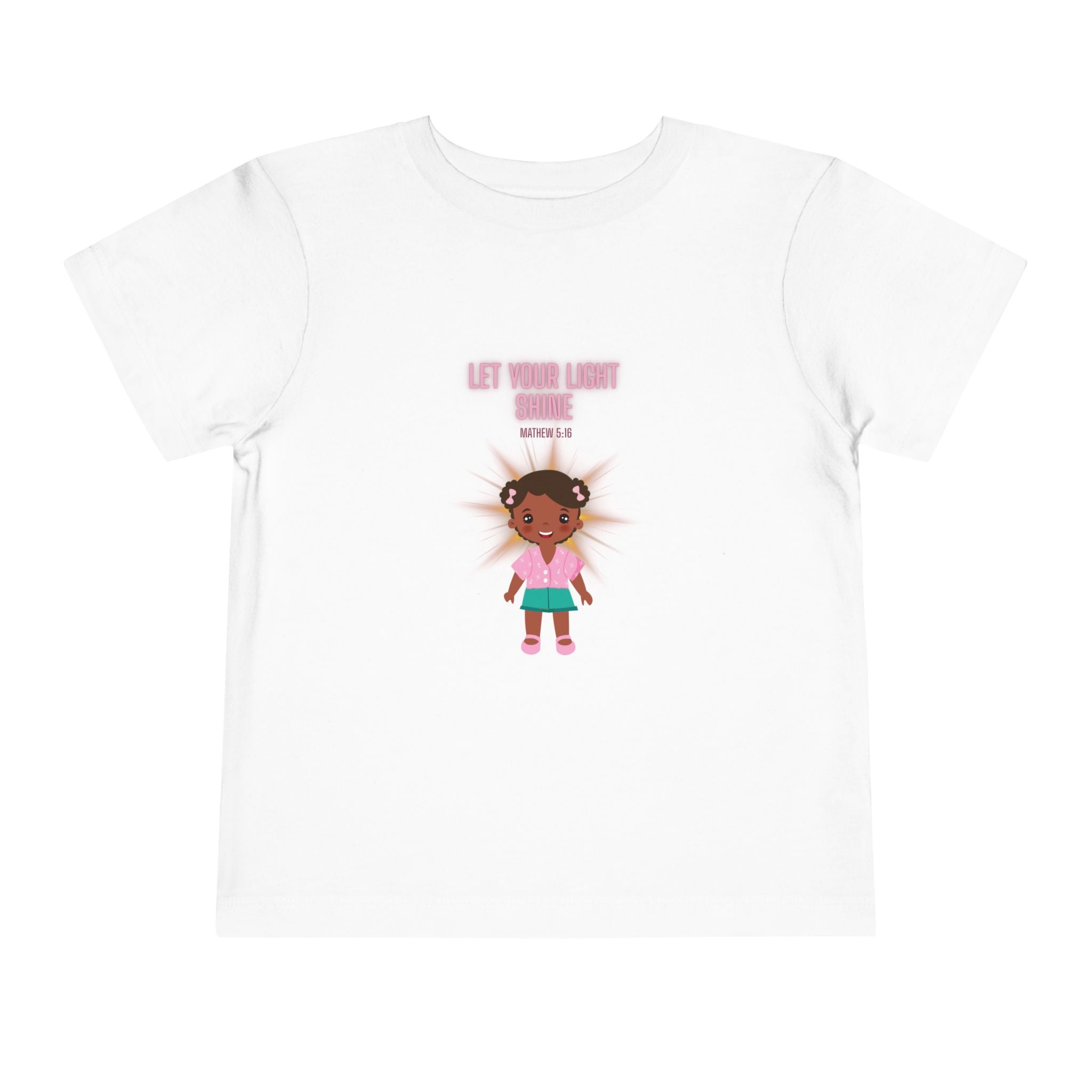 Toddler Tee — "Let Your Light Shine" Cute Girl Graphic