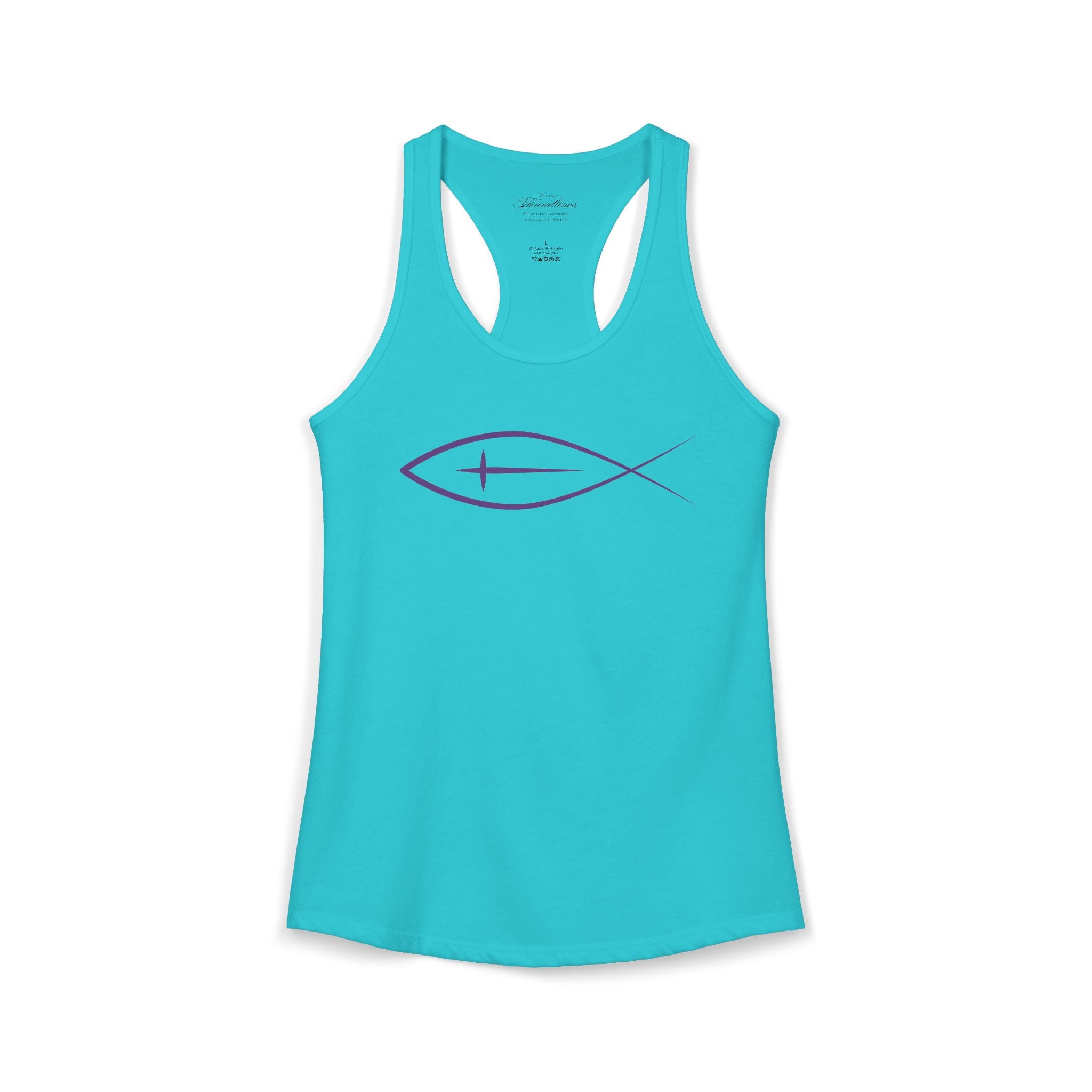 Christian Fish & Cross Racerback Tank — Women's Faith Tank Top
