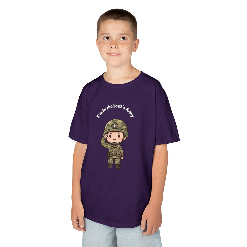 Kids Military Tee — Cute Soldier Illustration with "I'm in the Lord's Army"