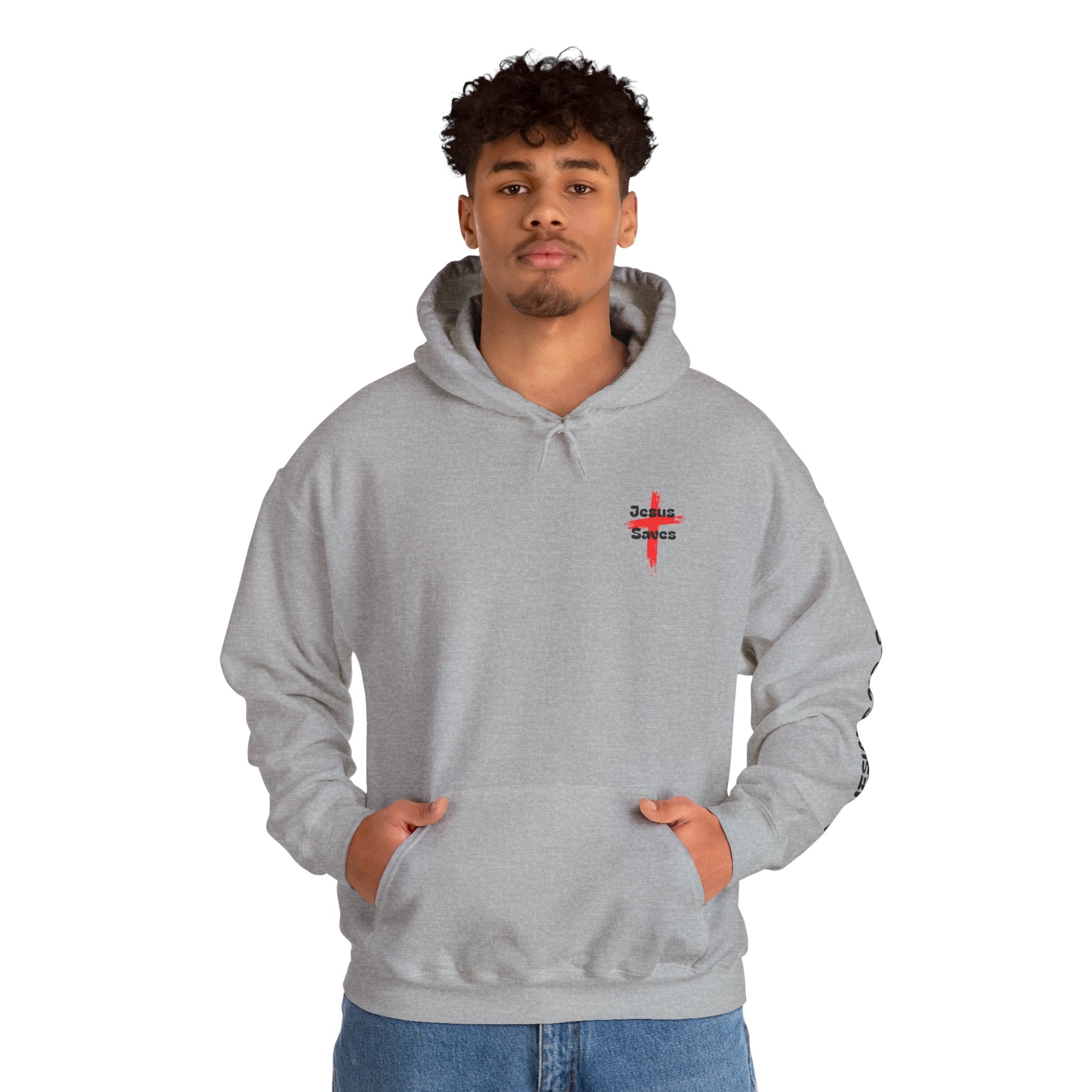 Saved By Grace Hoodie — Christian Cross Faith Pullover