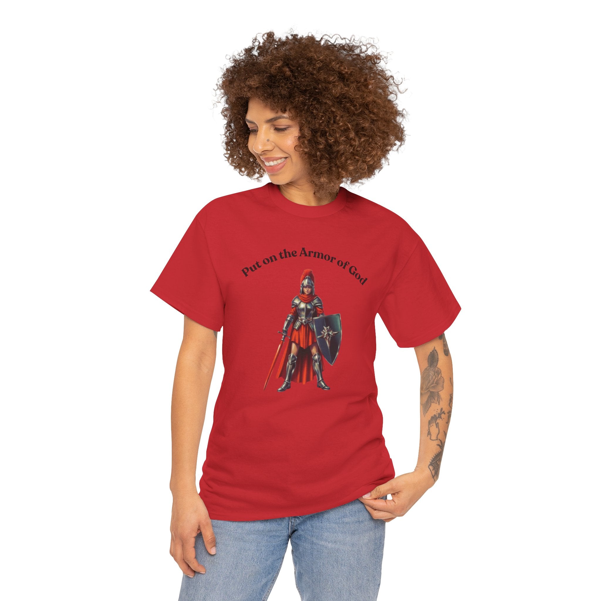 Christian Armor T-Shirt — "Put on the Armor of God" Women's Faith Tee