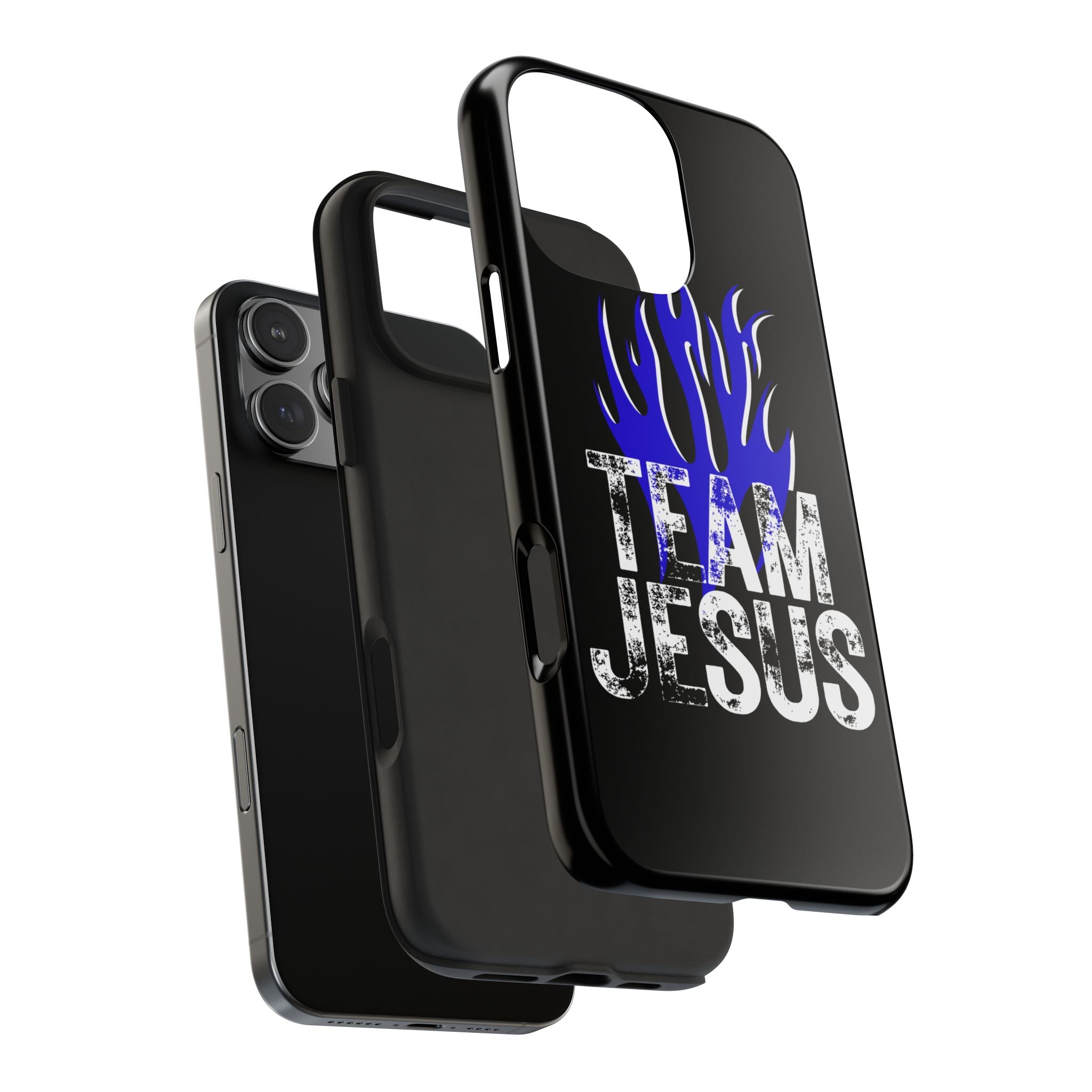 Team Jesus Phone Case — Blue Flame Christian Protective Case