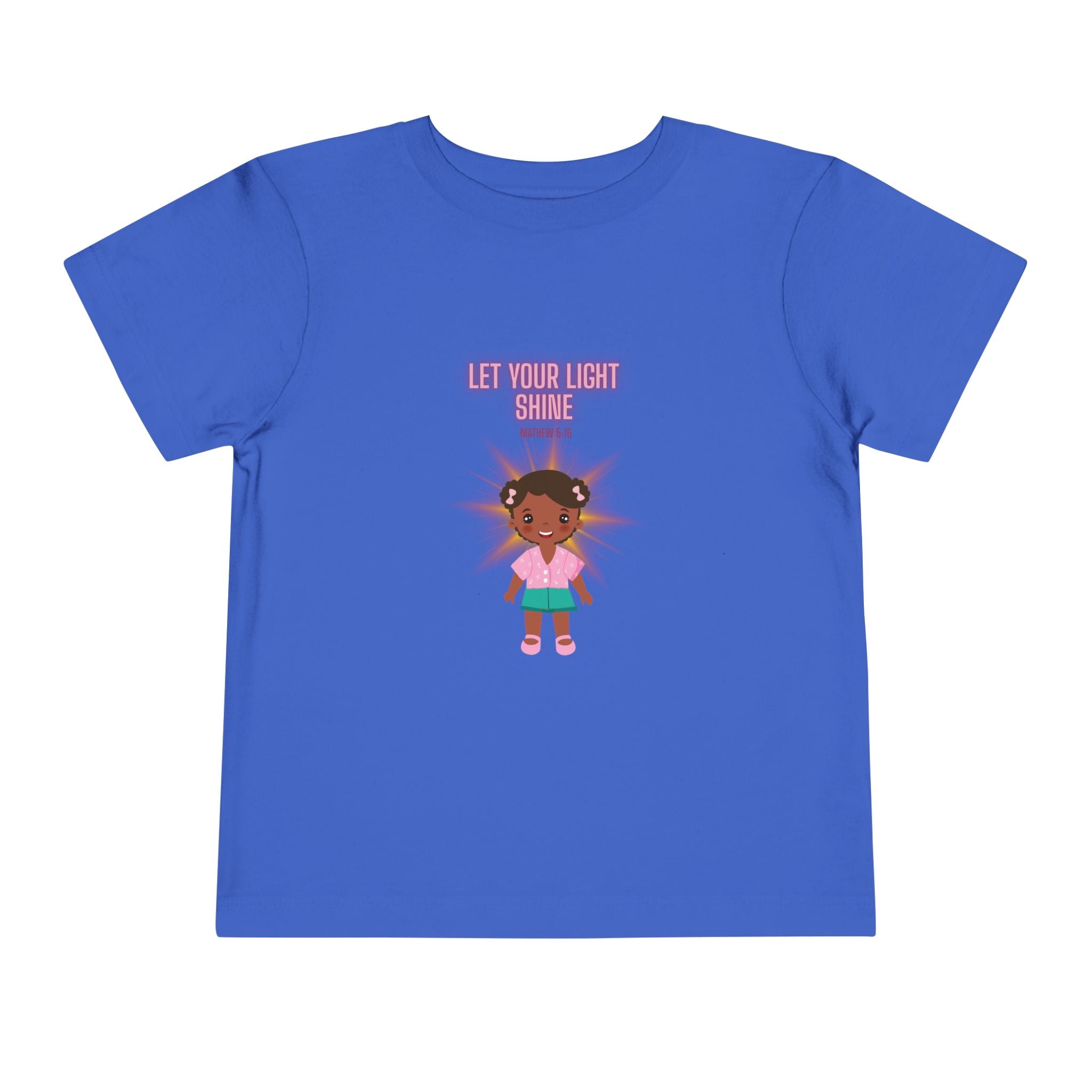 Toddler Tee — "Let Your Light Shine" Cute Girl Graphic