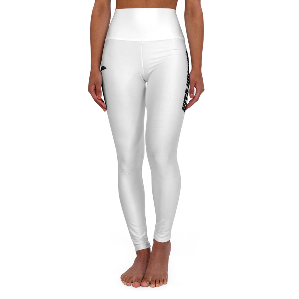 Christian High-Waisted Leggings — "Keep Hustling, Rely on Jesus"