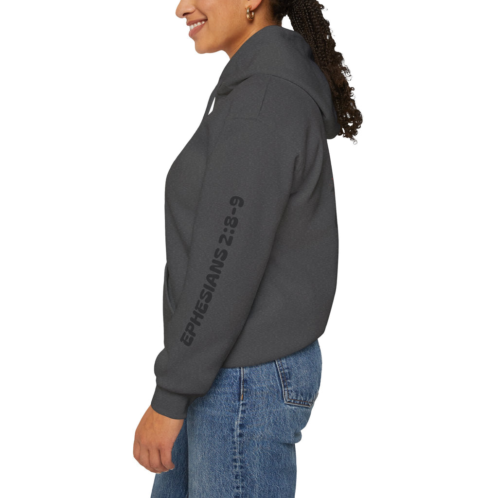 Saved By Grace Hoodie — Christian Cross Faith Pullover