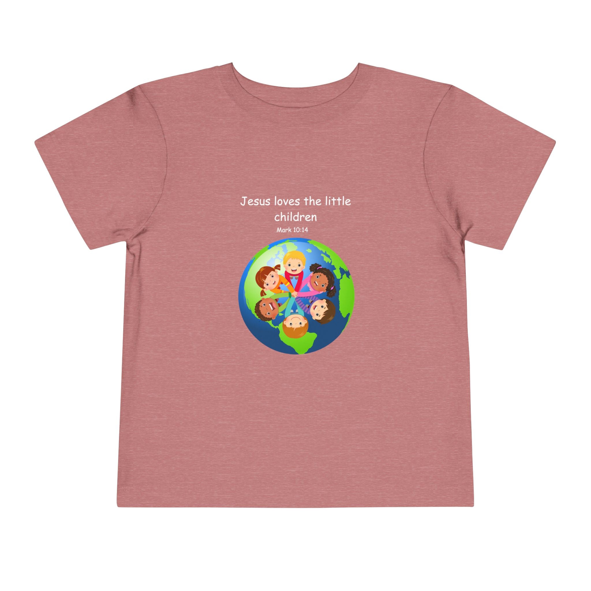Kids' Christian Tee - "Jesus Loves the Little Children" Rainbow World Shirt