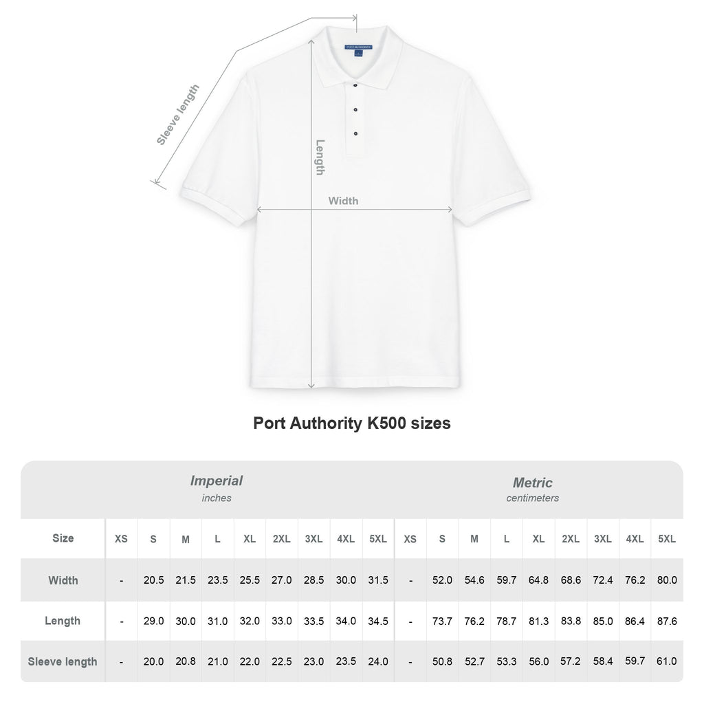 Embroidered Heaven Bound Patch Polo Shirt, Cross on Right Sleeve