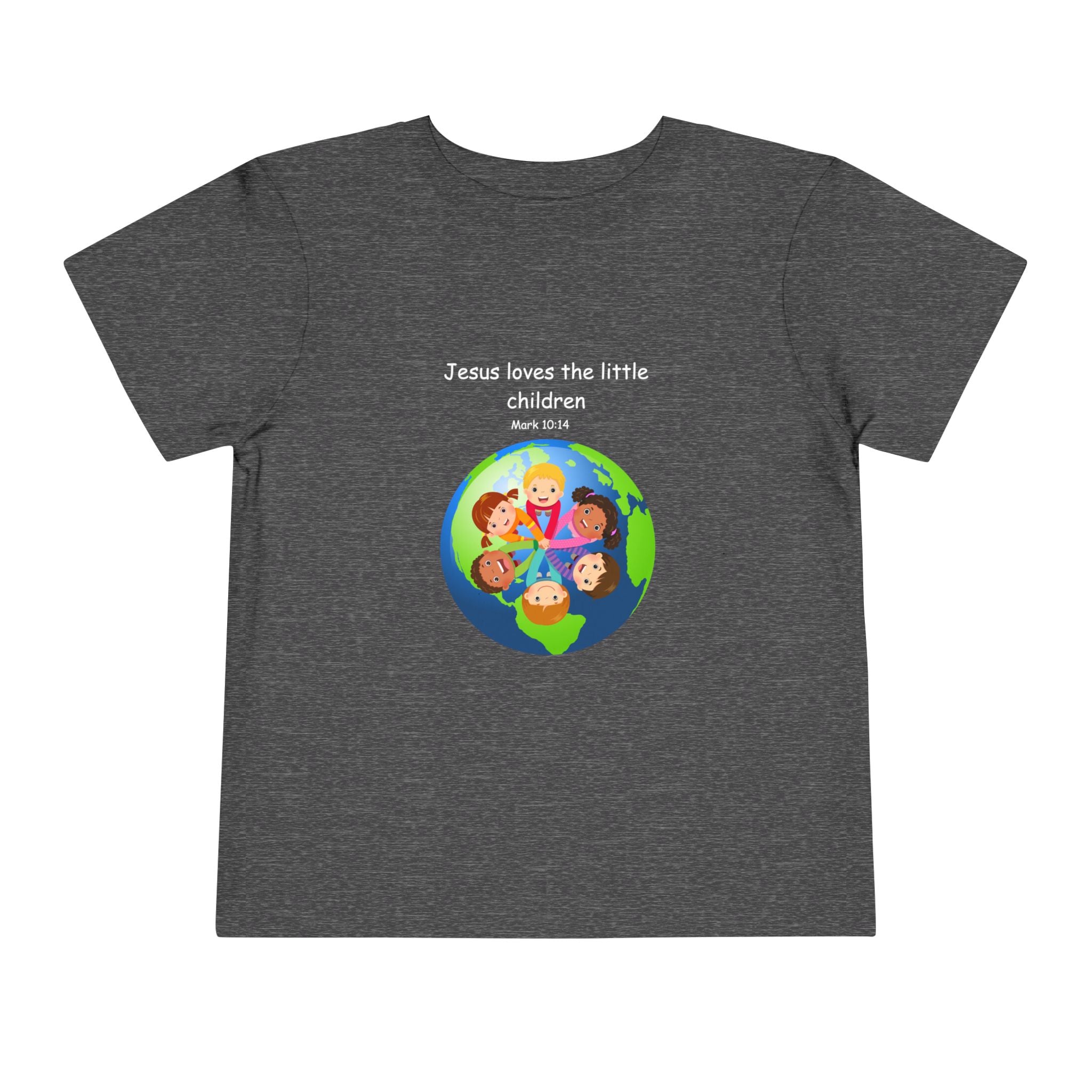 Kids' Christian Tee - "Jesus Loves the Little Children" Rainbow World Shirt