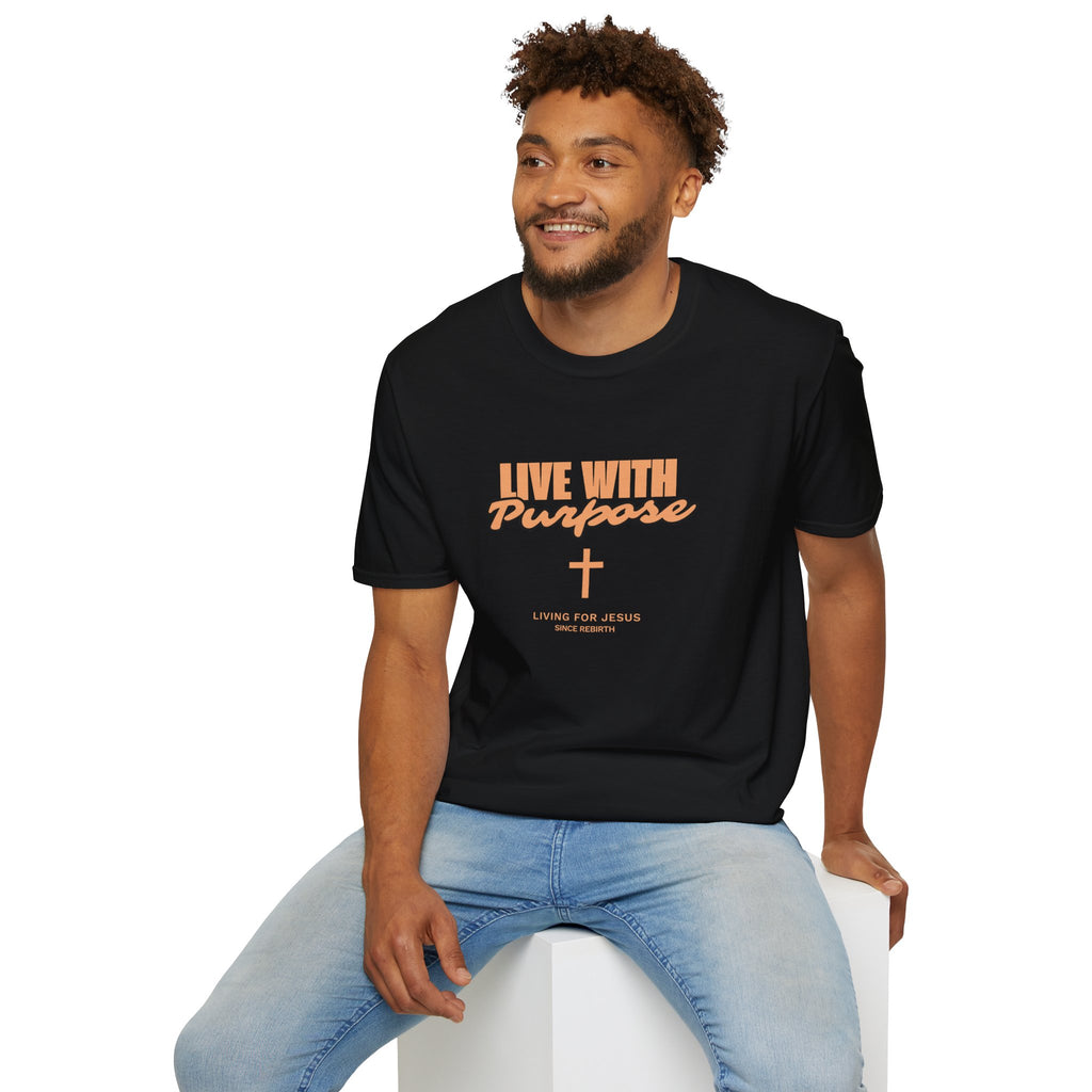 Live With Purpose Christian T-Shirt — "Living for Jesus" Cross Tee