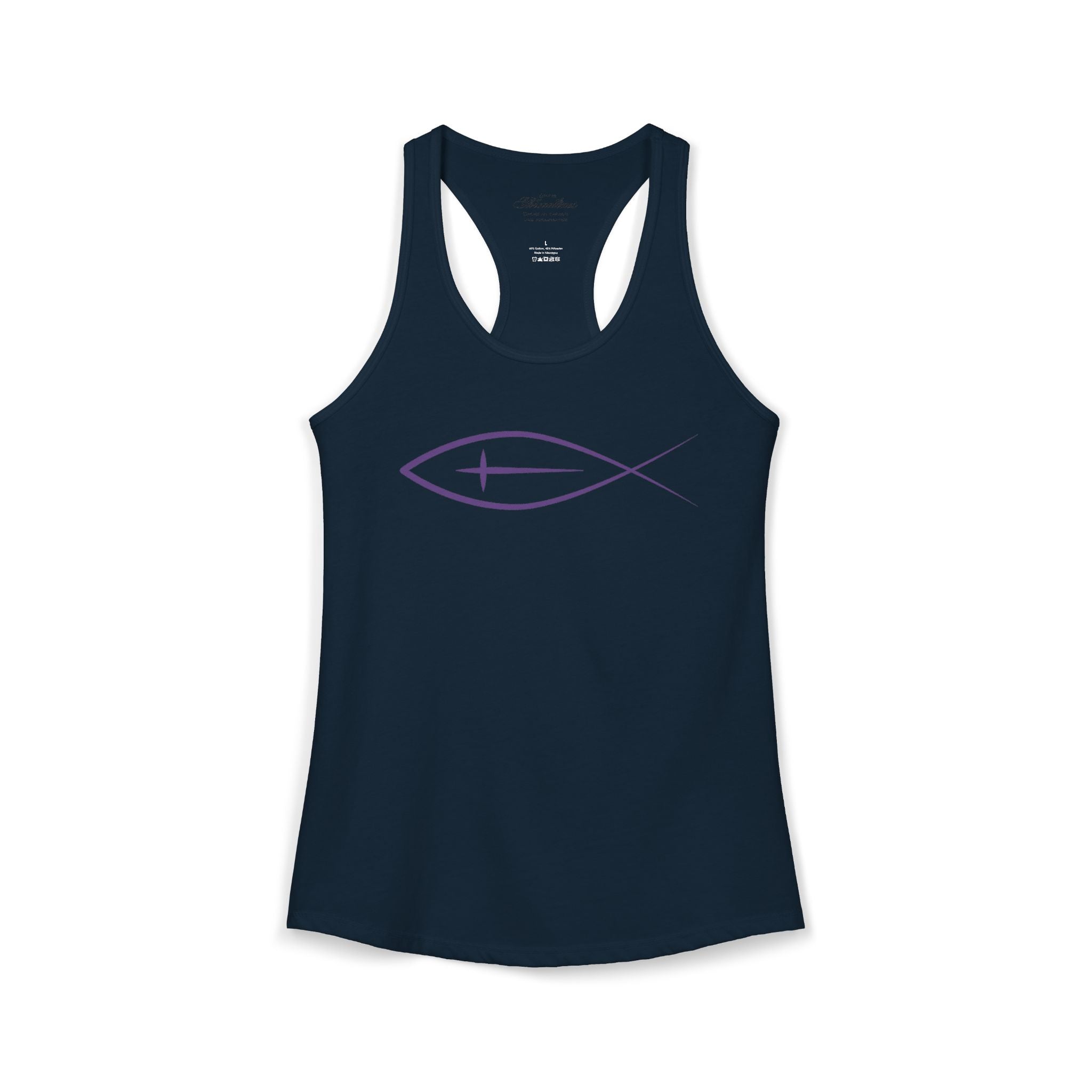 Christian Fish & Cross Racerback Tank — Women's Faith Tank Top