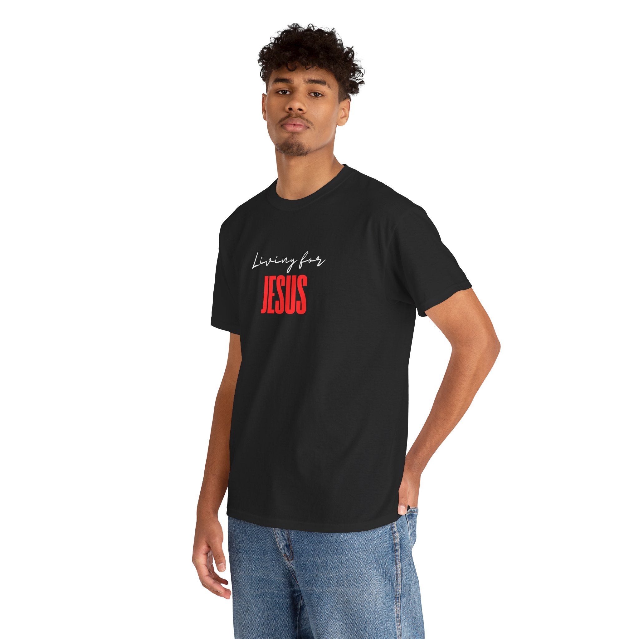 Living For Jesus Tee — Christian Faith Graphic T-Shirt