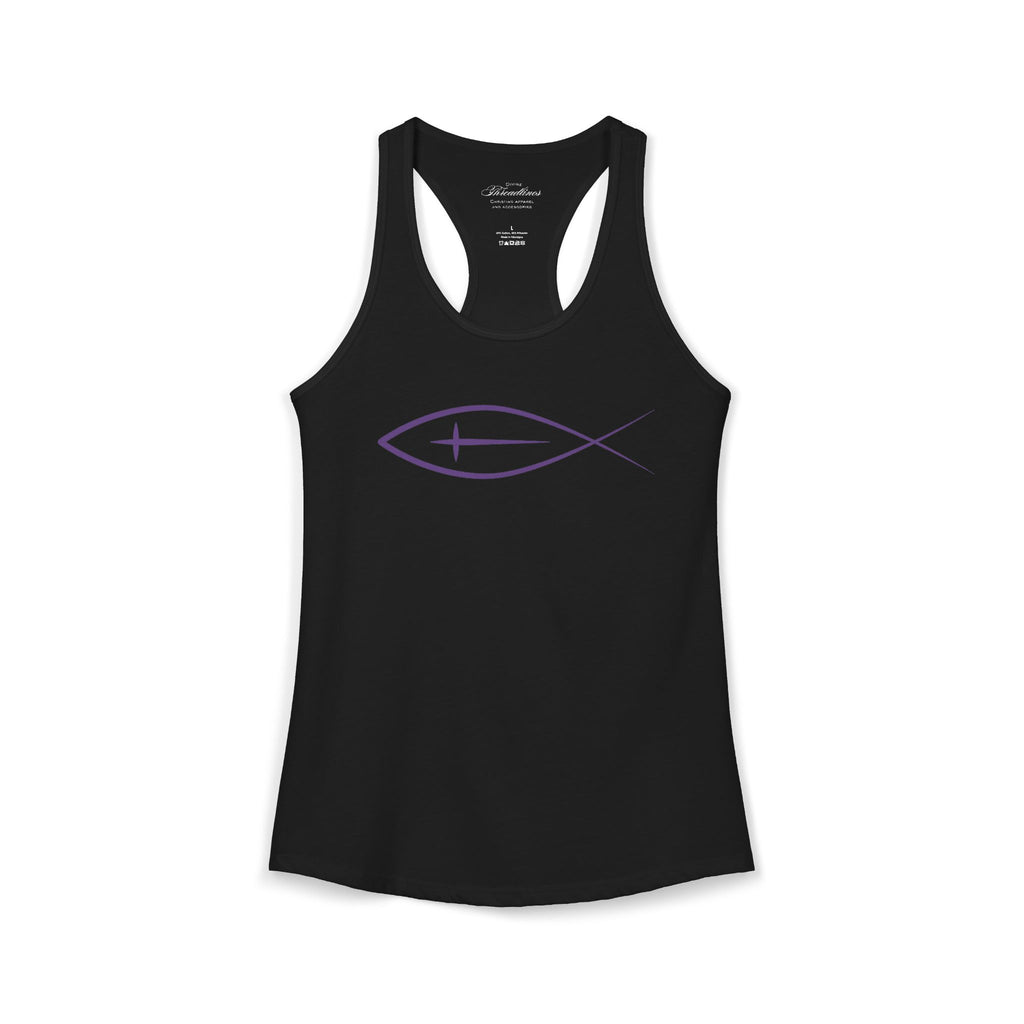 Christian Fish & Cross Racerback Tank — Women's Faith Tank Top