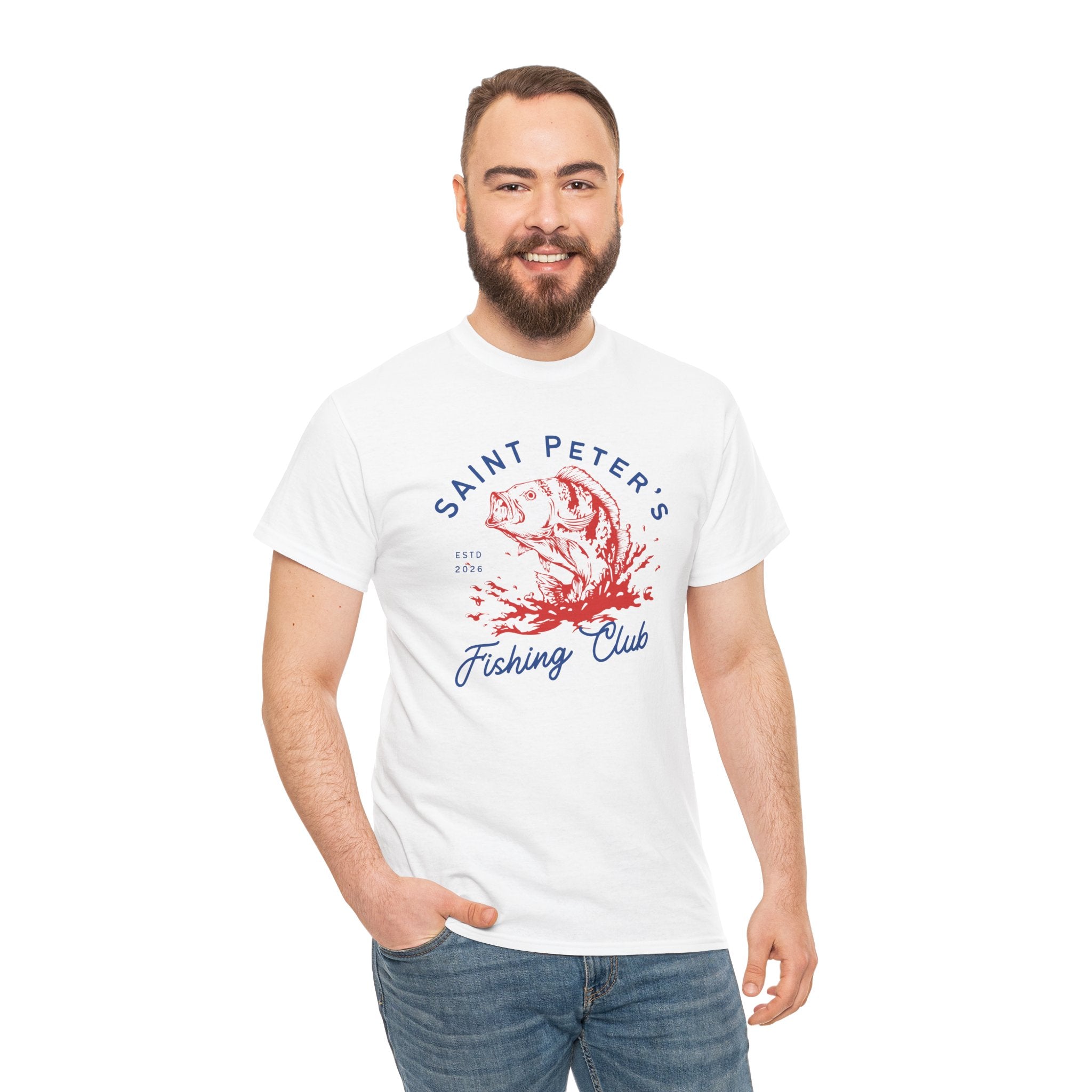 Saint Peter's Fishing Club T-Shirt — 'Follow Me I Will Make You Fishers of Men' Christian Fishing Tee