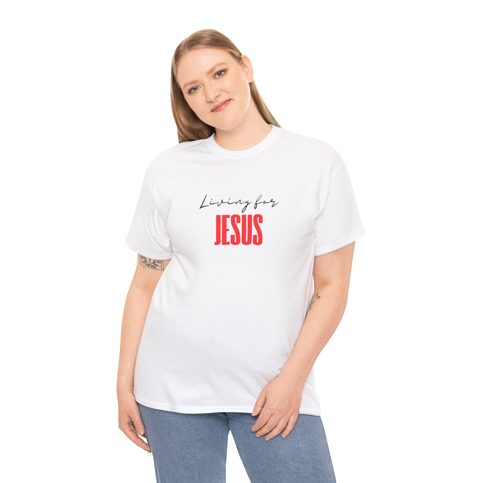 Living For Jesus Tee — Christian Faith Graphic T-Shirt