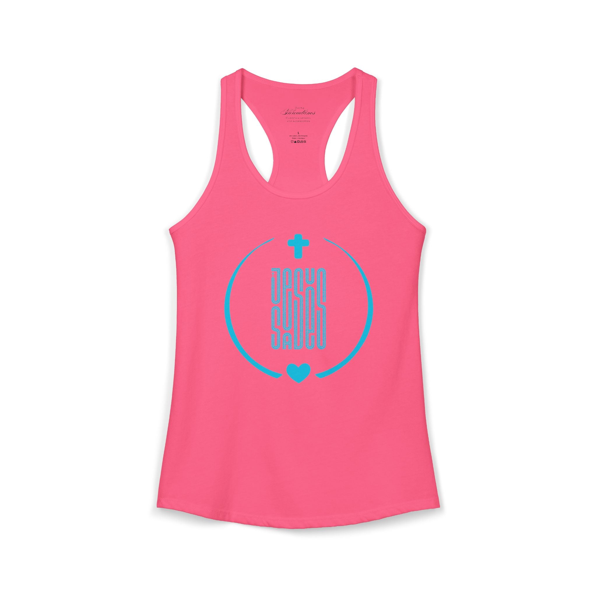 Christian "Jesus Saves" Women's Racerback Tank Top