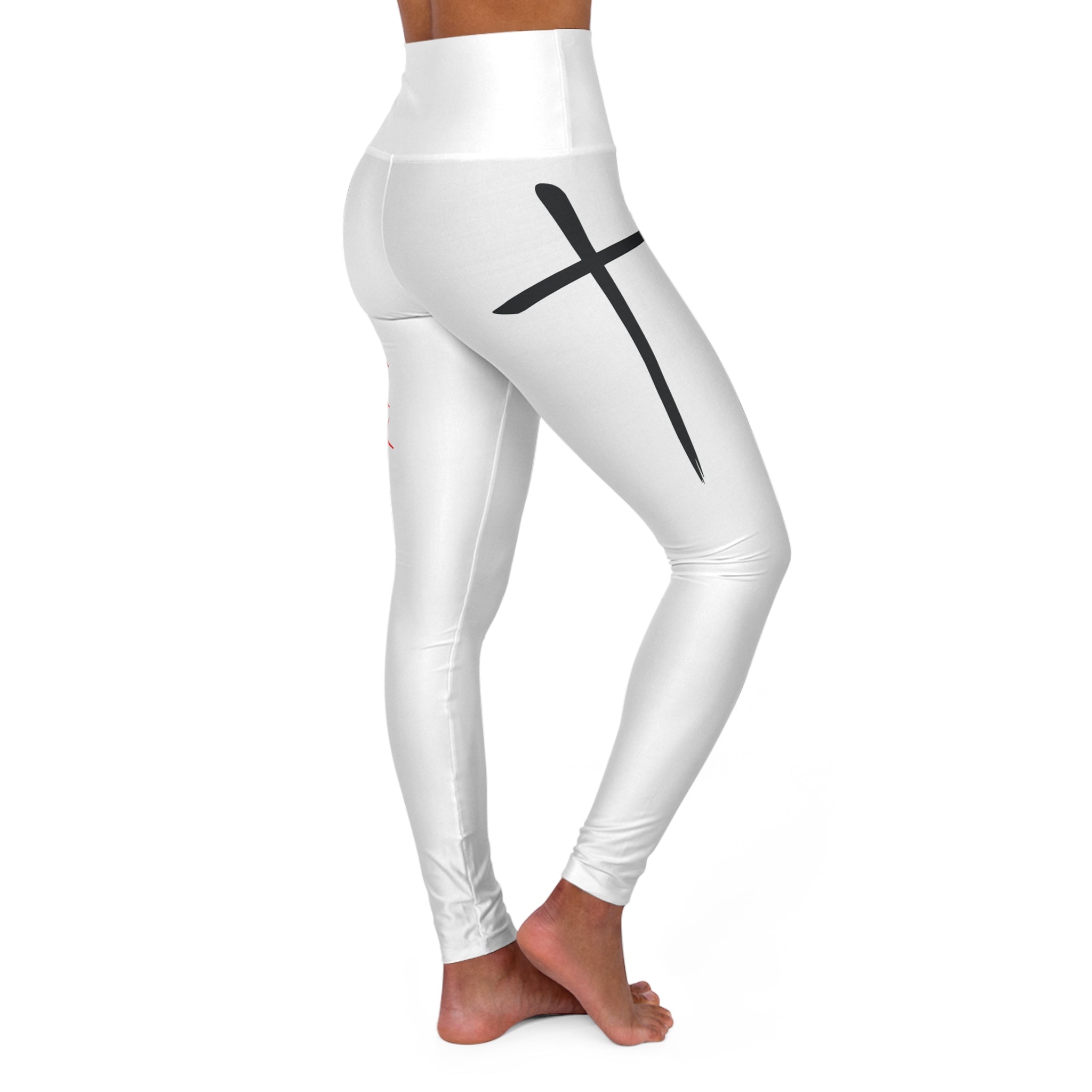 Christian High-Waisted Leggings — "Keep Hustling, Rely on Jesus"