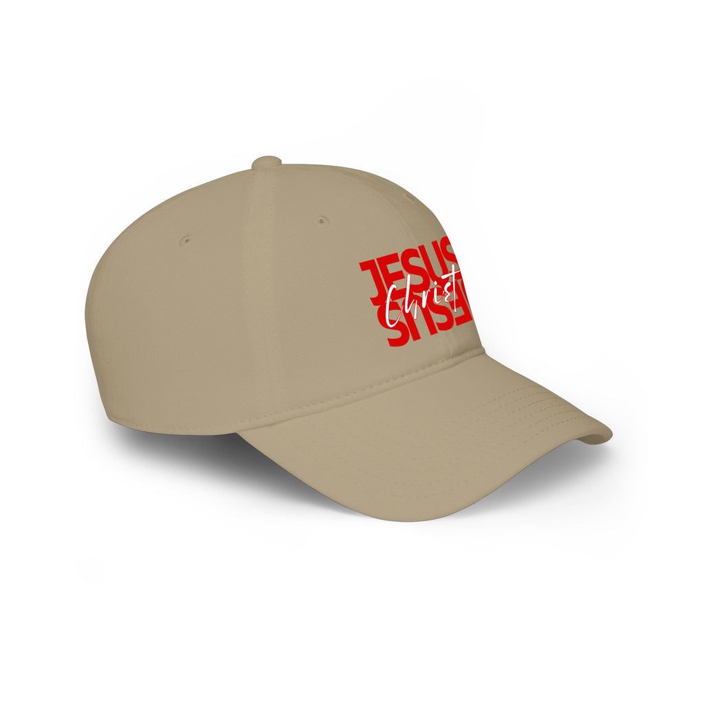 Jesus Christ Baseball Cap - Bold Red Faith Low Profile Hat