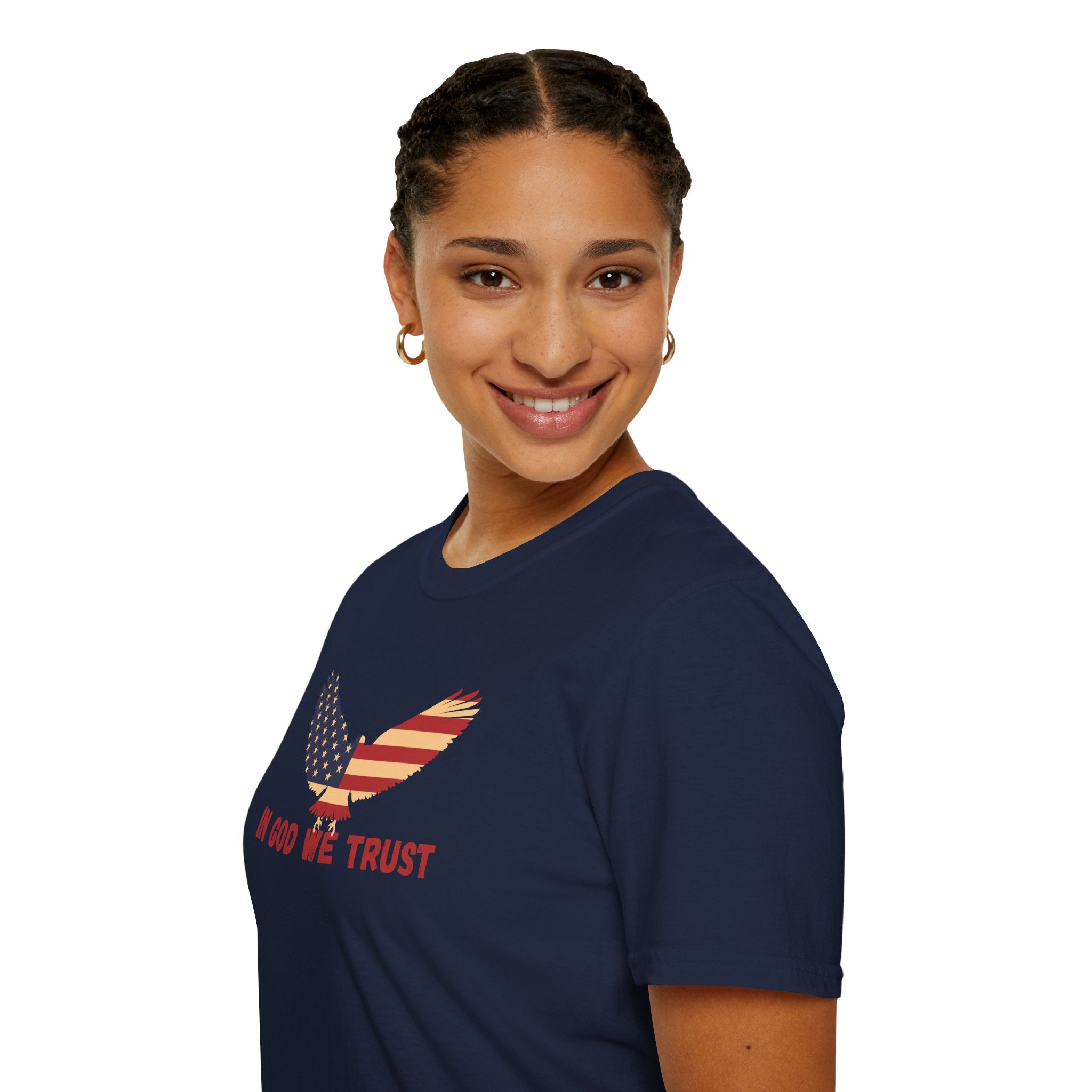 In God We Trust Eagle T-Shirt — Make America Christian Again Cross Tee
