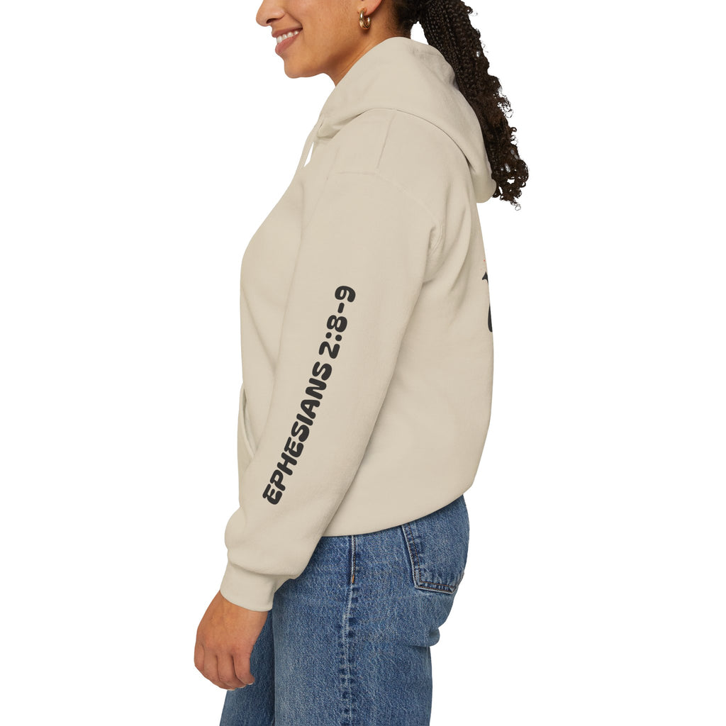 Saved By Grace Hoodie — Christian Cross Faith Pullover
