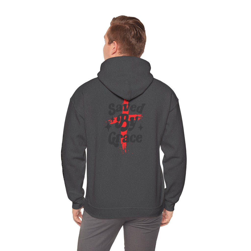 Saved By Grace Hoodie — Christian Cross Faith Pullover