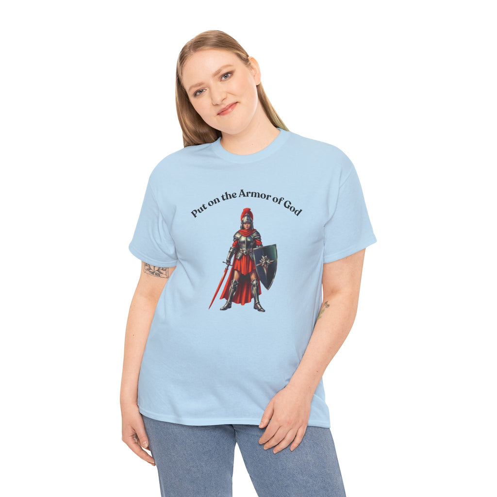 Christian Armor T-Shirt — "Put on the Armor of God" Women's Faith Tee