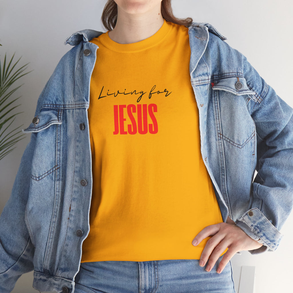 Living For Jesus Tee — Christian Faith Graphic T-Shirt