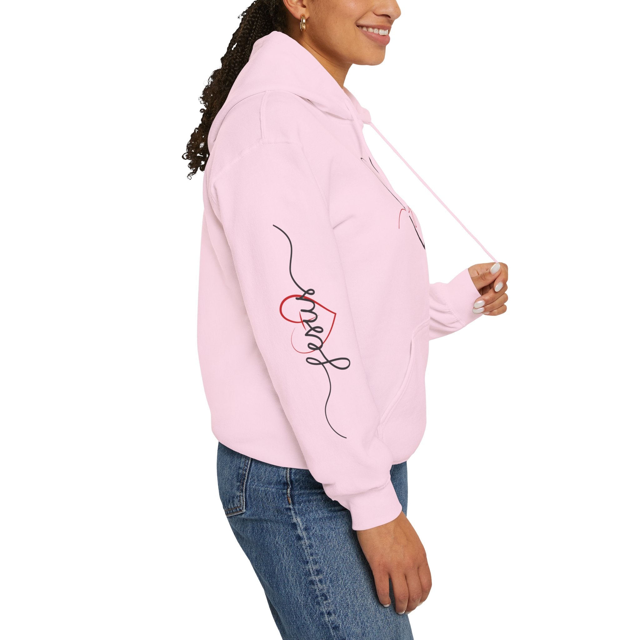 Heart Script "Jesus" Hoodie — Faith Graphic Sweatshirt