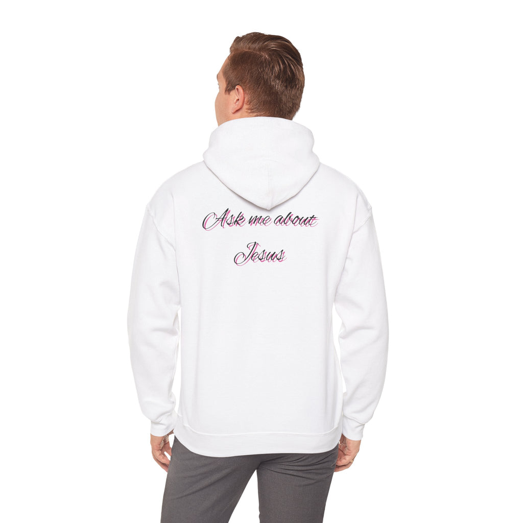 Jesus Cross Hoodie — “Ask Me About Jesus” Christian Pullover