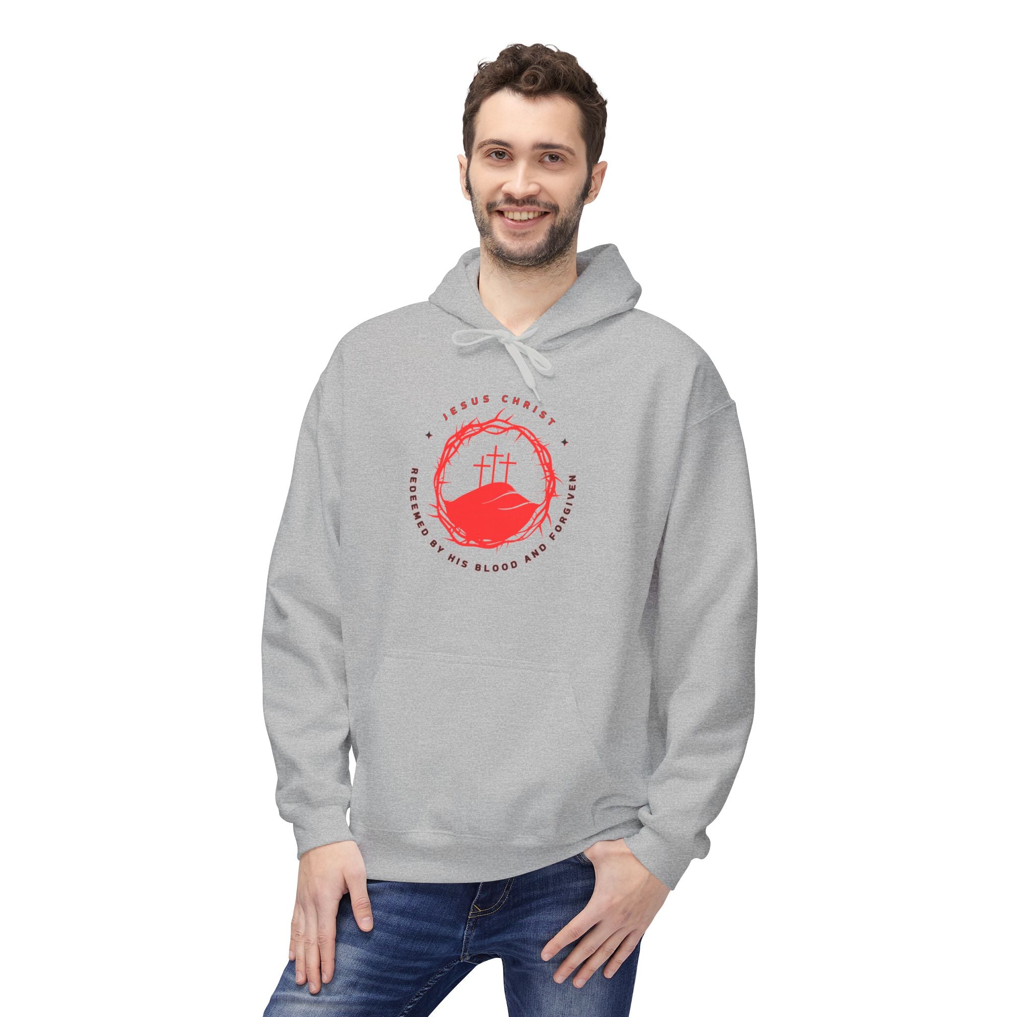 Jesus Christ Crown of Thorns Calvary Hoodie-Redeemed By His Blood and Forgiven