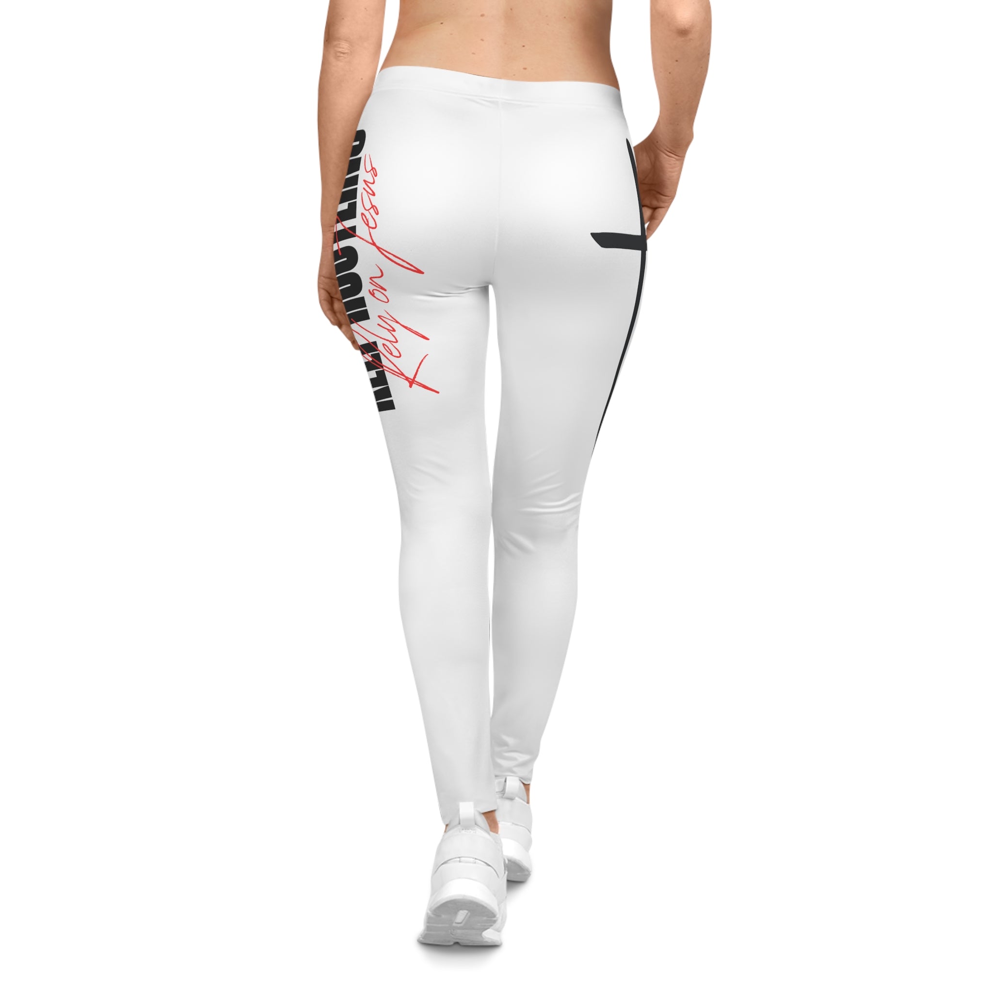 Keep Hustling Rely on Jesus Women’s Leggings – Motivational Activewear Leggings