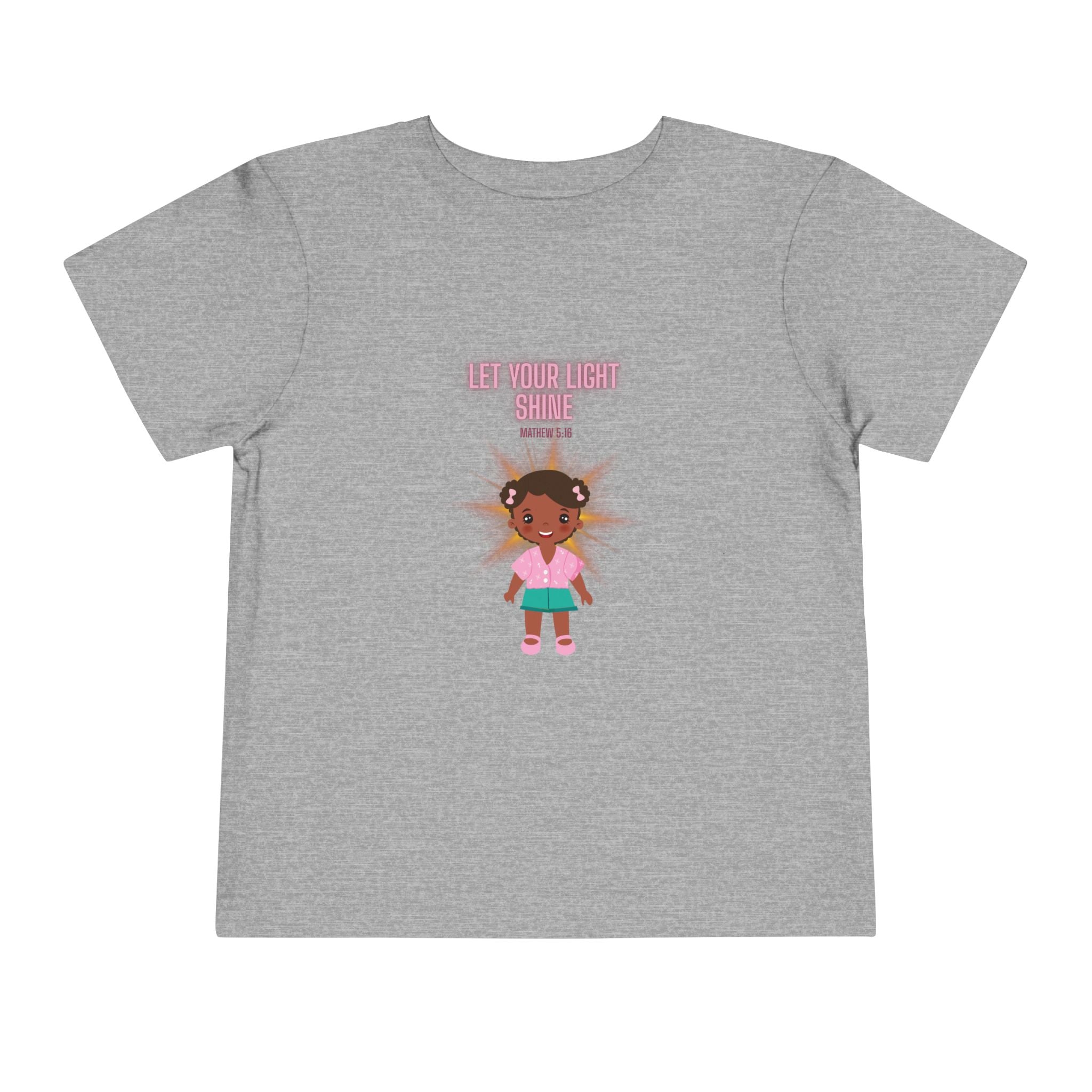Toddler Tee — "Let Your Light Shine" Cute Girl Graphic