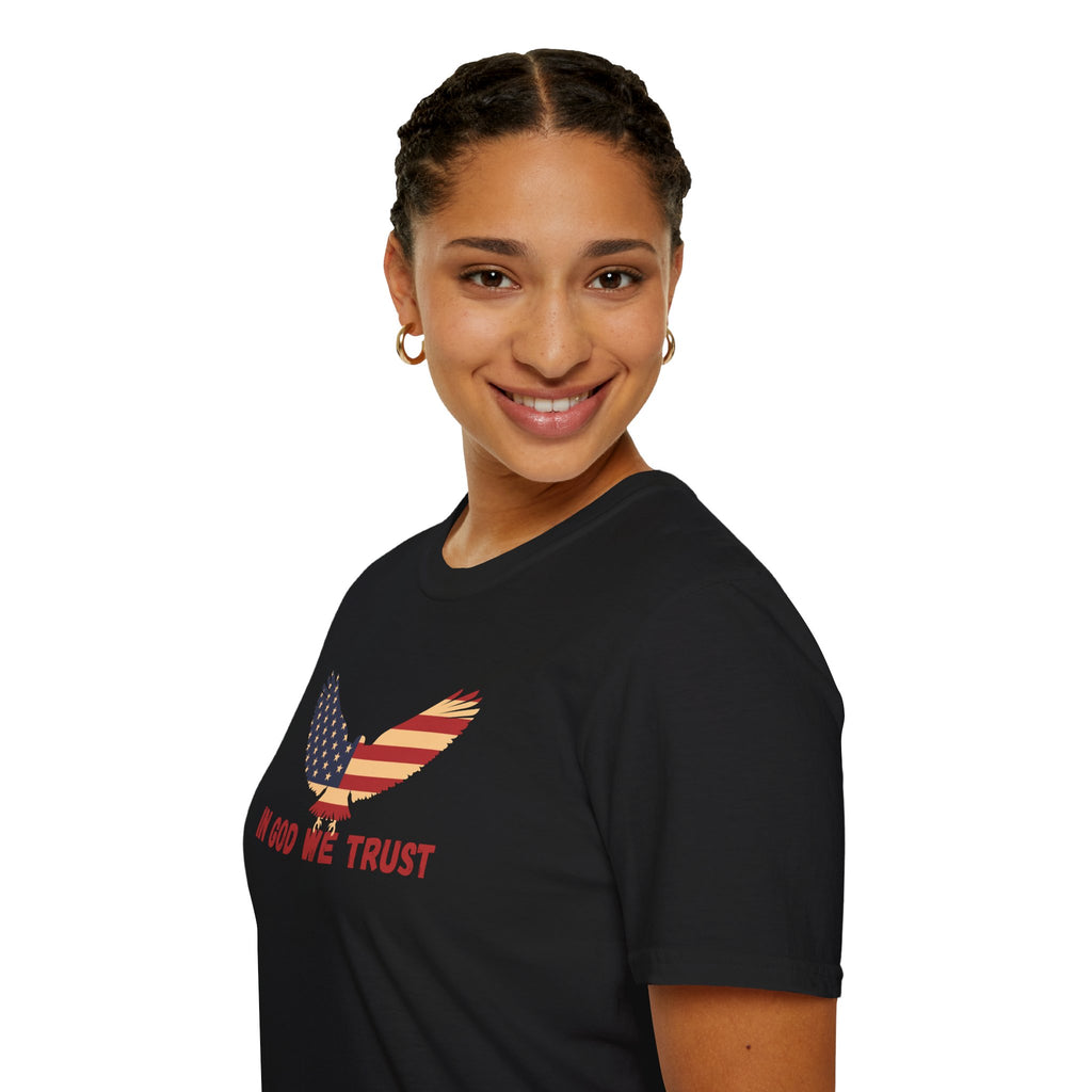 In God We Trust Eagle T-Shirt — Make America Christian Again Cross Tee