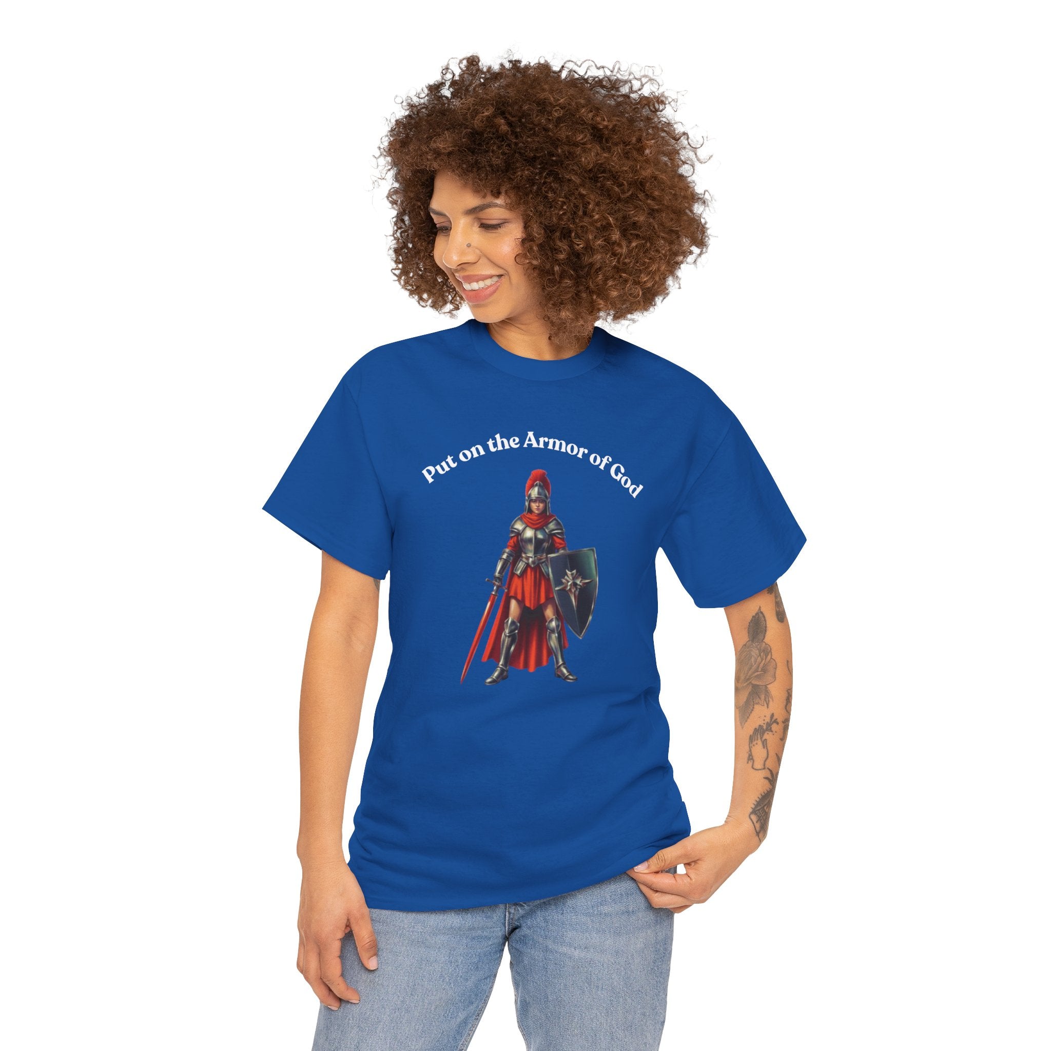 Christian Armor T-Shirt — "Put on the Armor of God" Women's Faith Tee