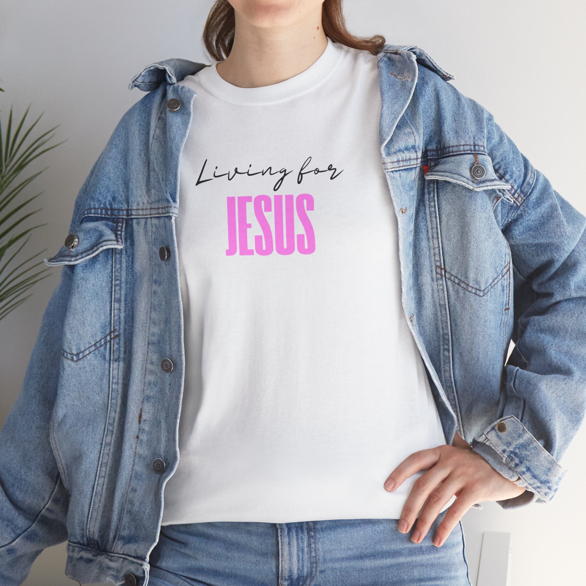 Living For Jesus Tee — Women's Christian Faith Graphic T-Shirt