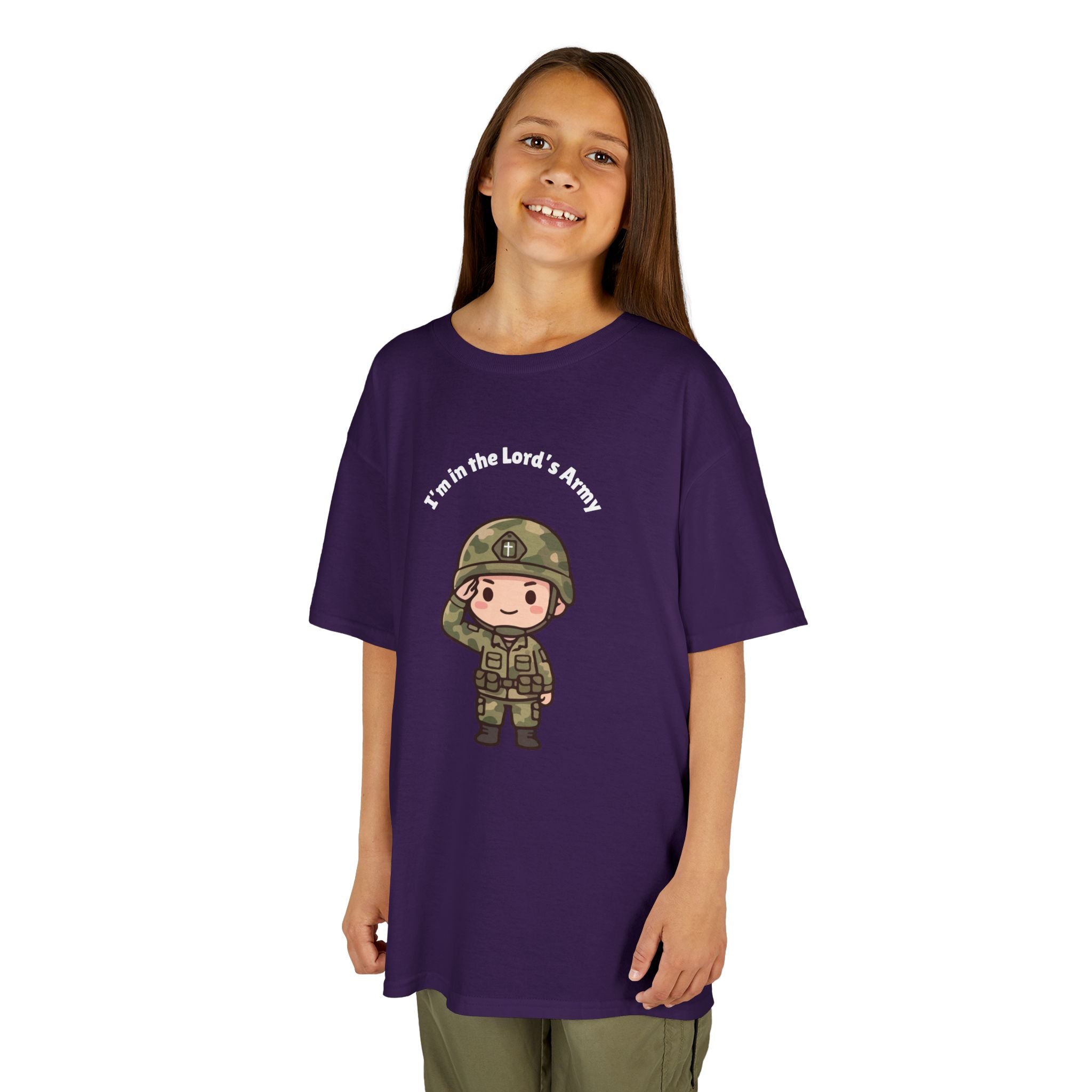 Kids Military Tee — Cute Soldier Illustration with "I'm in the Lord's Army"