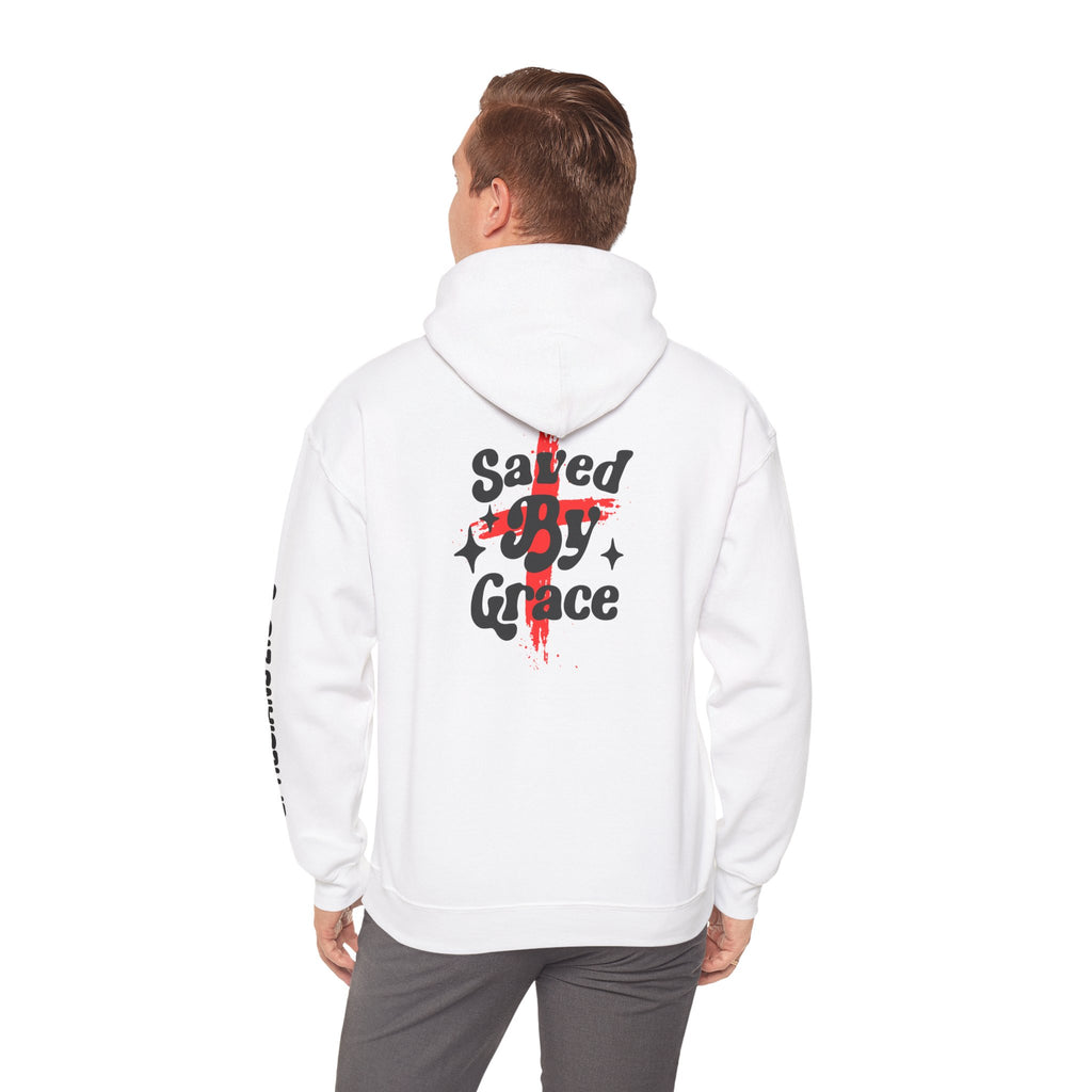 Saved By Grace Hoodie — Christian Cross Faith Pullover