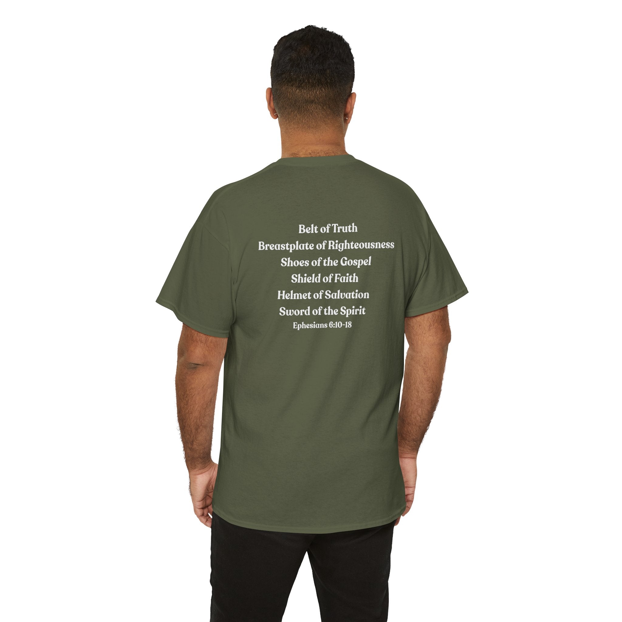Christian Armor of God T-Shirt — Men's "Put on the Armor of God" Bible Verse Tee