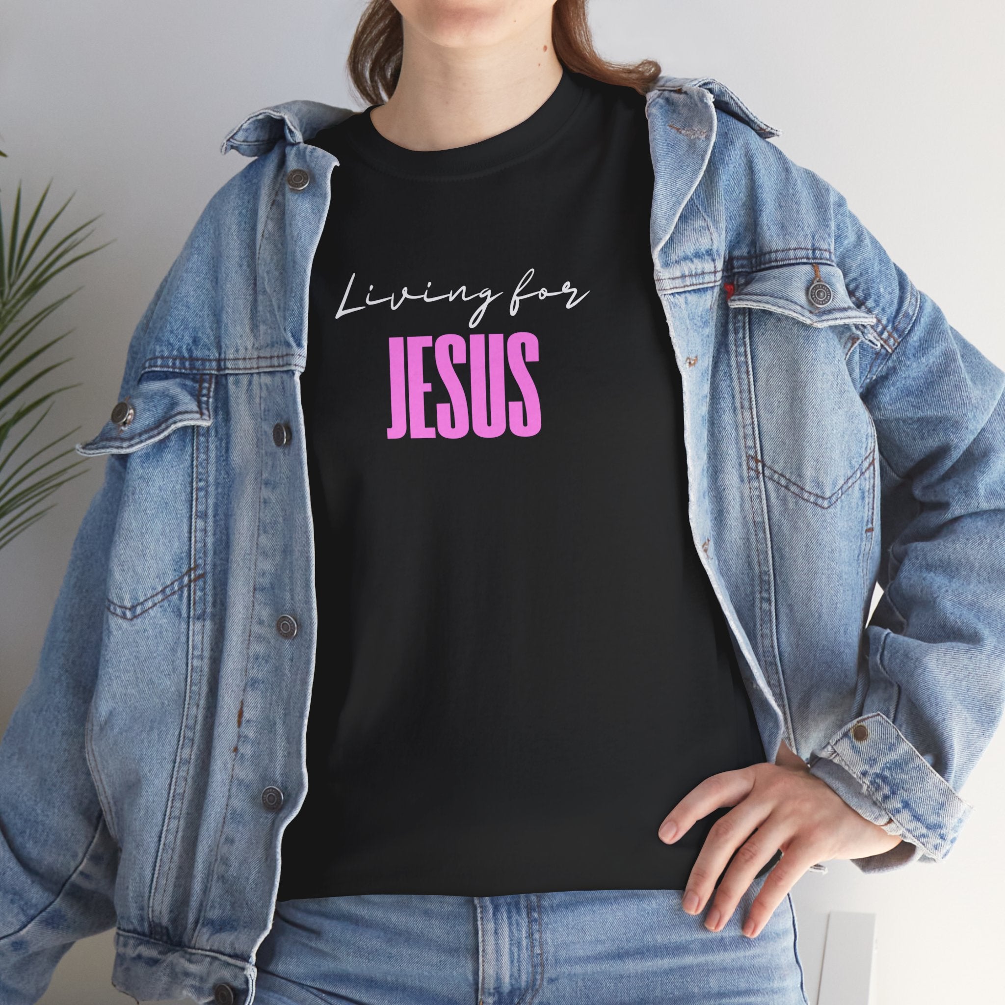Living For Jesus Tee — Women's Christian Faith Graphic T-Shirt