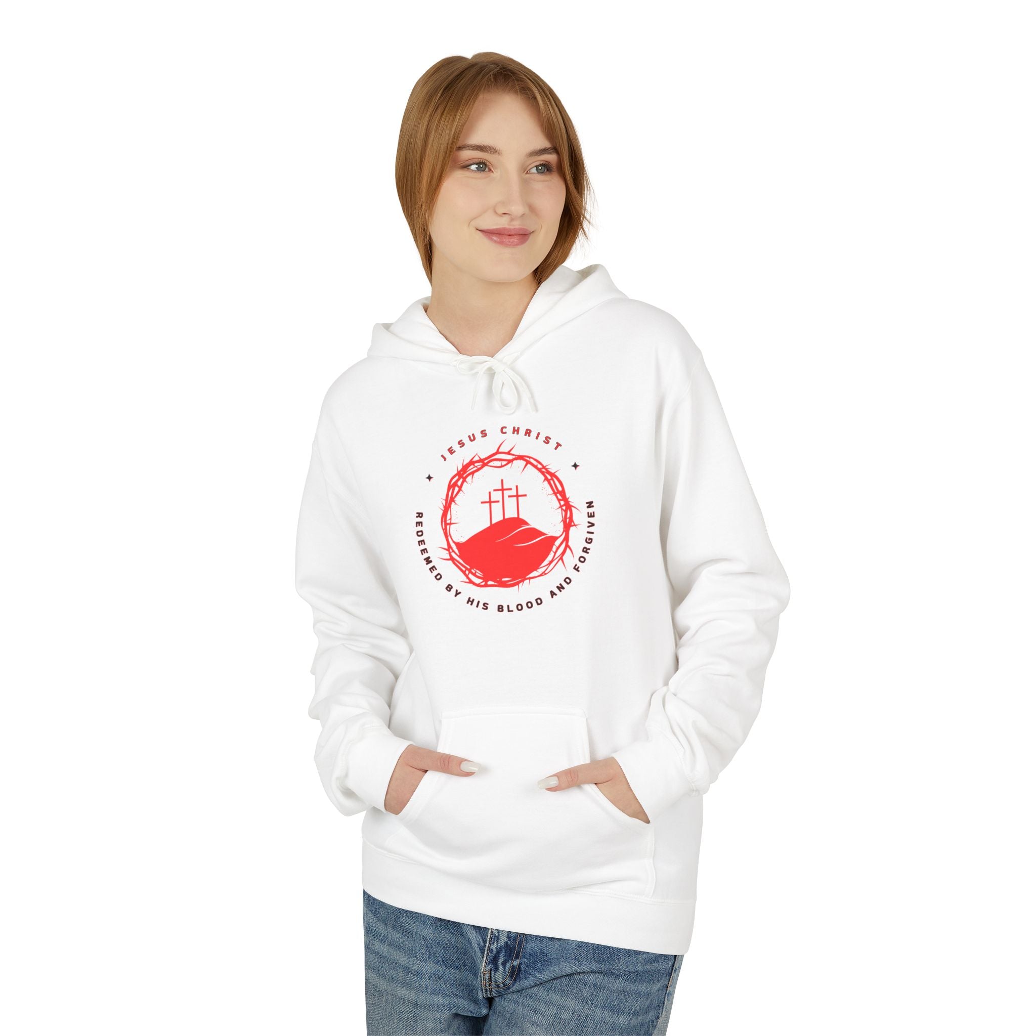 Jesus Christ Crown of Thorns Calvary Hoodie-Redeemed By His Blood and Forgiven