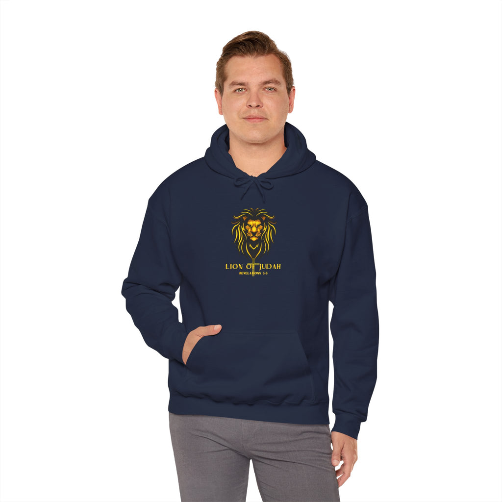 Lion of Judah Hoodie — Gold Lion Graphic Christian Sweatshirt