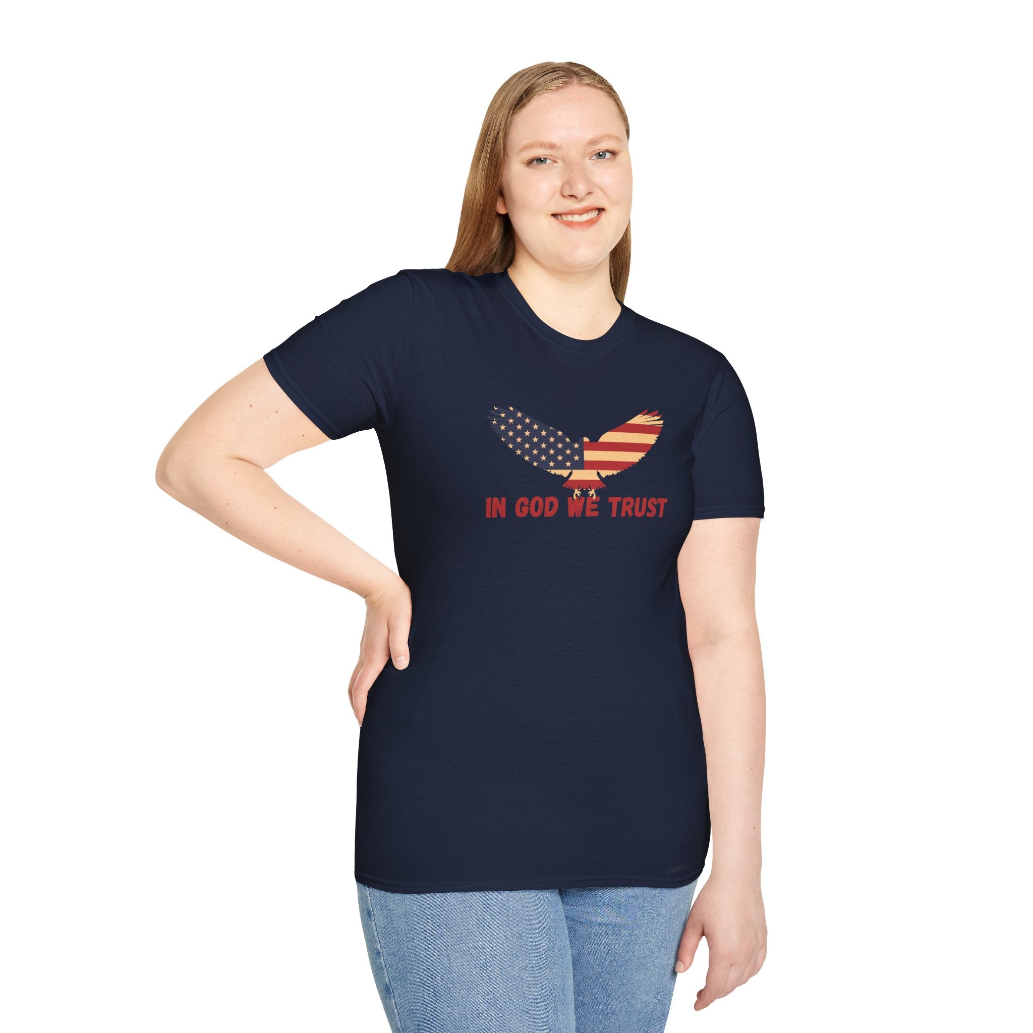 In God We Trust Eagle T-Shirt — Make America Christian Again Cross Tee