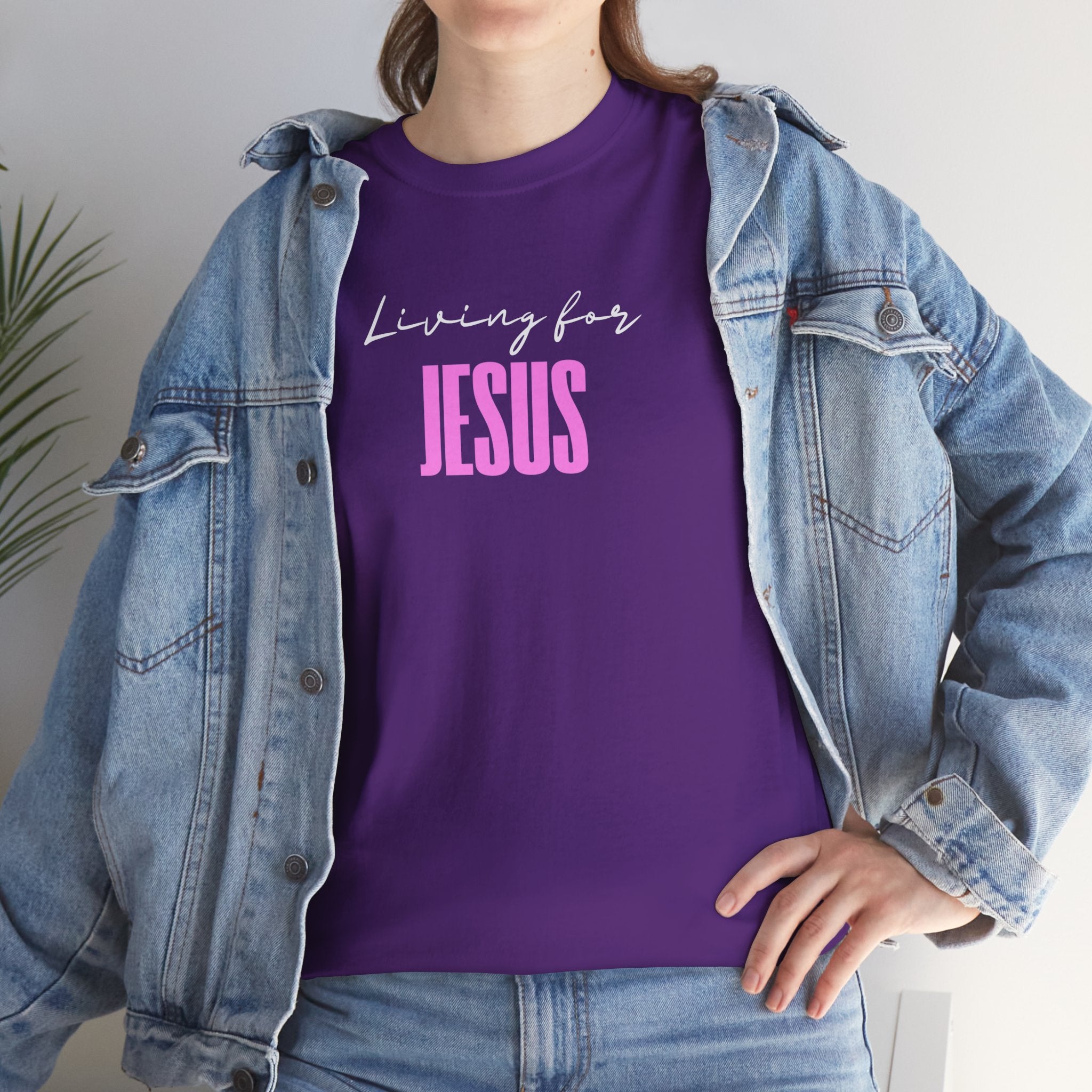 Living For Jesus Tee — Women's Christian Faith Graphic T-Shirt