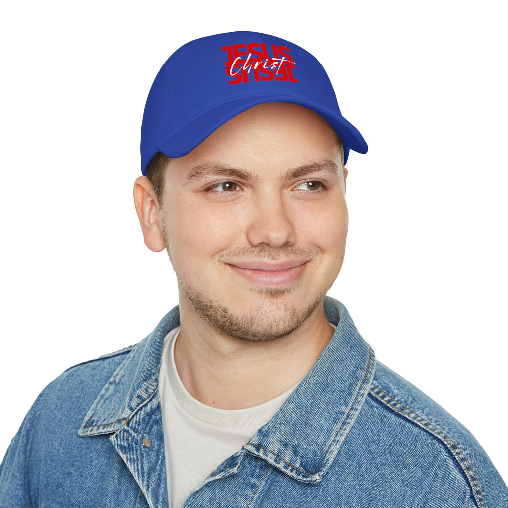 Jesus Christ Baseball Cap - Bold Red Faith Low Profile Hat